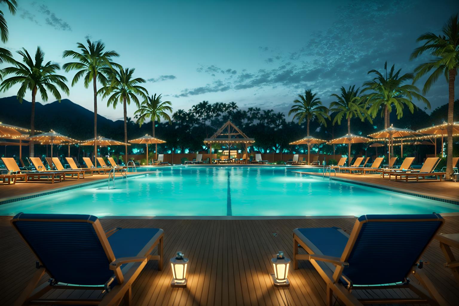 nautical-style designed (outdoor pool area ) with pool lounge chairs and pool lights and pool and pool lounge chairs. . . cinematic photo, highly detailed, cinematic lighting, ultra-detailed, ultrarealistic, photorealism, 8k. nautical design style. masterpiece, cinematic light, ultrarealistic+, photorealistic+, 8k, raw photo, realistic, sharp focus on eyes, (symmetrical eyes), (intact eyes), hyperrealistic, highest quality, best quality, , highly detailed, masterpiece, best quality, extremely detailed 8k wallpaper, masterpiece, best quality, ultra-detailed, best shadow, detailed background, detailed face, detailed eyes, high contrast, best illumination, detailed face, dulux, caustic, dynamic angle, detailed glow. dramatic lighting. highly detailed, insanely detailed hair, symmetrical, intricate details, professionally retouched, 8k high definition. strong bokeh. award winning photo.