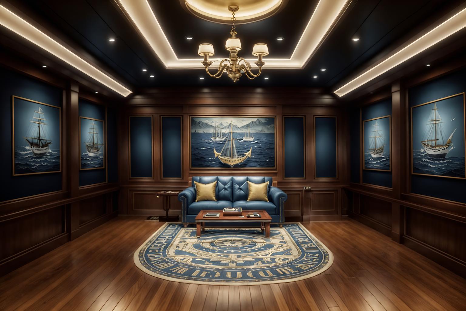 nautical-style (exhibition space interior) . . cinematic photo, highly detailed, cinematic lighting, ultra-detailed, ultrarealistic, photorealism, 8k. nautical interior design style. masterpiece, cinematic light, ultrarealistic+, photorealistic+, 8k, raw photo, realistic, sharp focus on eyes, (symmetrical eyes), (intact eyes), hyperrealistic, highest quality, best quality, , highly detailed, masterpiece, best quality, extremely detailed 8k wallpaper, masterpiece, best quality, ultra-detailed, best shadow, detailed background, detailed face, detailed eyes, high contrast, best illumination, detailed face, dulux, caustic, dynamic angle, detailed glow. dramatic lighting. highly detailed, insanely detailed hair, symmetrical, intricate details, professionally retouched, 8k high definition. strong bokeh. award winning photo.