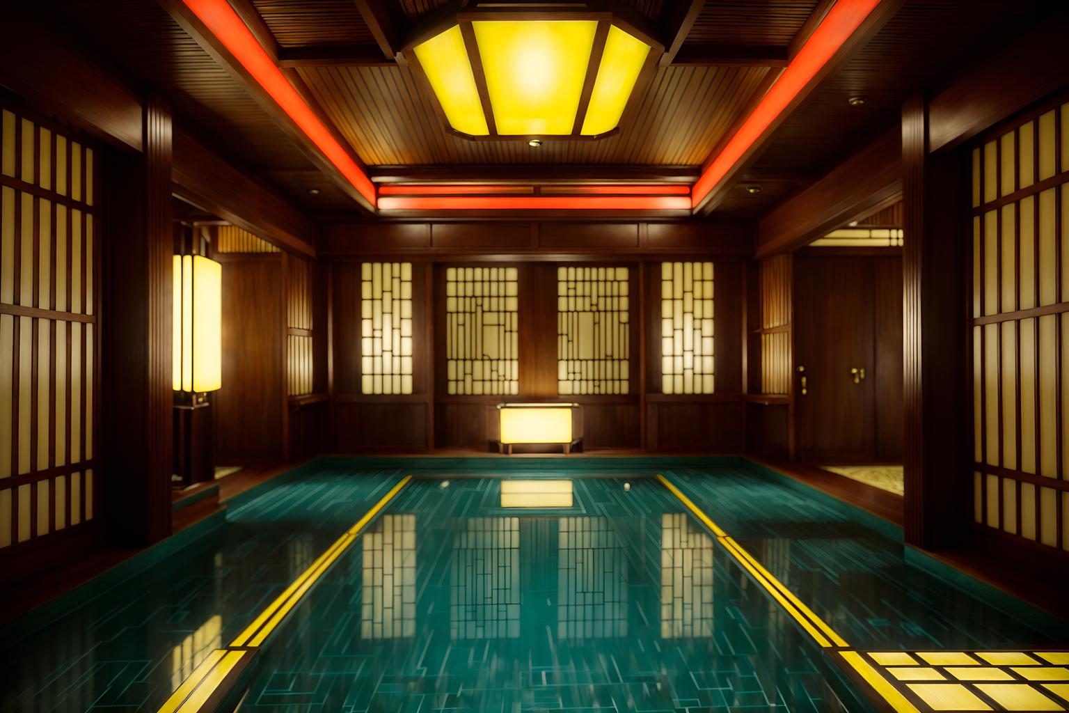 art deco-style (onsen interior) . with symmetrical designs and bold geometry and luxury and exuberant shapes and stream-lined forms and bright and cheerful colors and geometric lines and geometric shapes. . cinematic photo, highly detailed, cinematic lighting, ultra-detailed, ultrarealistic, photorealism, 8k. art deco interior design style. masterpiece, cinematic light, ultrarealistic+, photorealistic+, 8k, raw photo, realistic, sharp focus on eyes, (symmetrical eyes), (intact eyes), hyperrealistic, highest quality, best quality, , highly detailed, masterpiece, best quality, extremely detailed 8k wallpaper, masterpiece, best quality, ultra-detailed, best shadow, detailed background, detailed face, detailed eyes, high contrast, best illumination, detailed face, dulux, caustic, dynamic angle, detailed glow. dramatic lighting. highly detailed, insanely detailed hair, symmetrical, intricate details, professionally retouched, 8k high definition. strong bokeh. award winning photo.