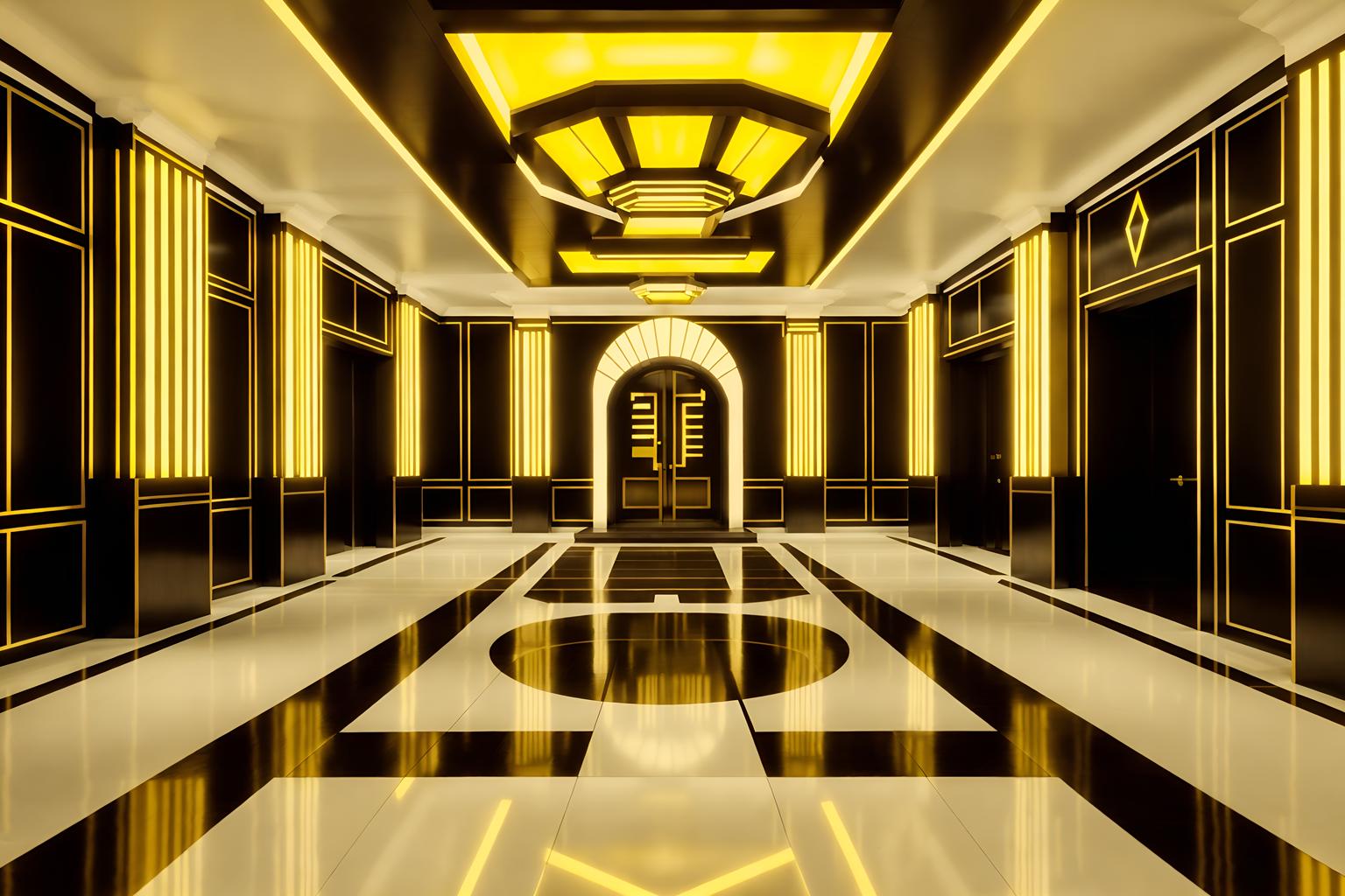 art deco-style (exhibition space interior) . with geometric shapes and bold geometry and smooth lines and bright and cheerful colors and rich colors and symmetrical designs and glamour and decadent detail. . cinematic photo, highly detailed, cinematic lighting, ultra-detailed, ultrarealistic, photorealism, 8k. art deco interior design style. masterpiece, cinematic light, ultrarealistic+, photorealistic+, 8k, raw photo, realistic, sharp focus on eyes, (symmetrical eyes), (intact eyes), hyperrealistic, highest quality, best quality, , highly detailed, masterpiece, best quality, extremely detailed 8k wallpaper, masterpiece, best quality, ultra-detailed, best shadow, detailed background, detailed face, detailed eyes, high contrast, best illumination, detailed face, dulux, caustic, dynamic angle, detailed glow. dramatic lighting. highly detailed, insanely detailed hair, symmetrical, intricate details, professionally retouched, 8k high definition. strong bokeh. award winning photo.