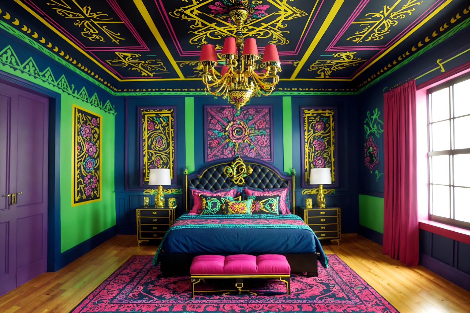 maximalist-style (attic interior) . with vibrant and eye-catching and over-the-top aesthetic and bold design and more is more philosophy and bold colors and bold creativity and bold patterns. . cinematic photo, highly detailed, cinematic lighting, ultra-detailed, ultrarealistic, photorealism, 8k. maximalist interior design style. masterpiece, cinematic light, ultrarealistic+, photorealistic+, 8k, raw photo, realistic, sharp focus on eyes, (symmetrical eyes), (intact eyes), hyperrealistic, highest quality, best quality, , highly detailed, masterpiece, best quality, extremely detailed 8k wallpaper, masterpiece, best quality, ultra-detailed, best shadow, detailed background, detailed face, detailed eyes, high contrast, best illumination, detailed face, dulux, caustic, dynamic angle, detailed glow. dramatic lighting. highly detailed, insanely detailed hair, symmetrical, intricate details, professionally retouched, 8k high definition. strong bokeh. award winning photo.