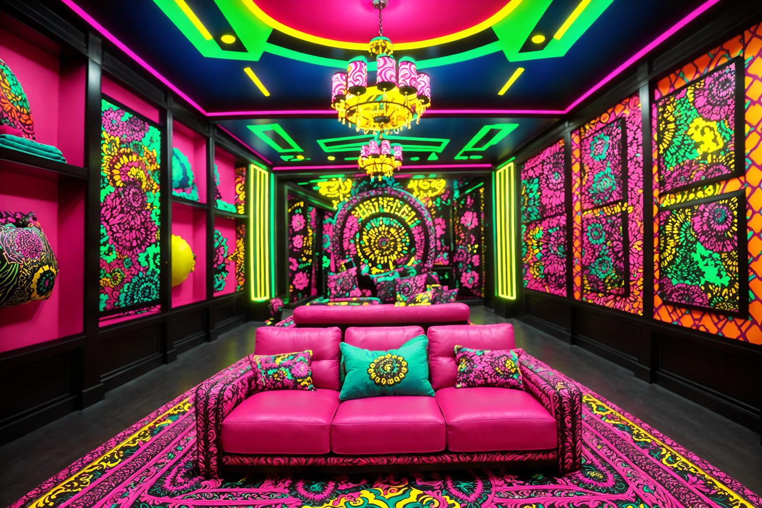 maximalist-style (clothing store interior) . with bold creativity and over-the-top aesthetic and bold patterns and vibrant and playful and eye-catching and bold colors and more is more philosophy. . cinematic photo, highly detailed, cinematic lighting, ultra-detailed, ultrarealistic, photorealism, 8k. maximalist interior design style. masterpiece, cinematic light, ultrarealistic+, photorealistic+, 8k, raw photo, realistic, sharp focus on eyes, (symmetrical eyes), (intact eyes), hyperrealistic, highest quality, best quality, , highly detailed, masterpiece, best quality, extremely detailed 8k wallpaper, masterpiece, best quality, ultra-detailed, best shadow, detailed background, detailed face, detailed eyes, high contrast, best illumination, detailed face, dulux, caustic, dynamic angle, detailed glow. dramatic lighting. highly detailed, insanely detailed hair, symmetrical, intricate details, professionally retouched, 8k high definition. strong bokeh. award winning photo.