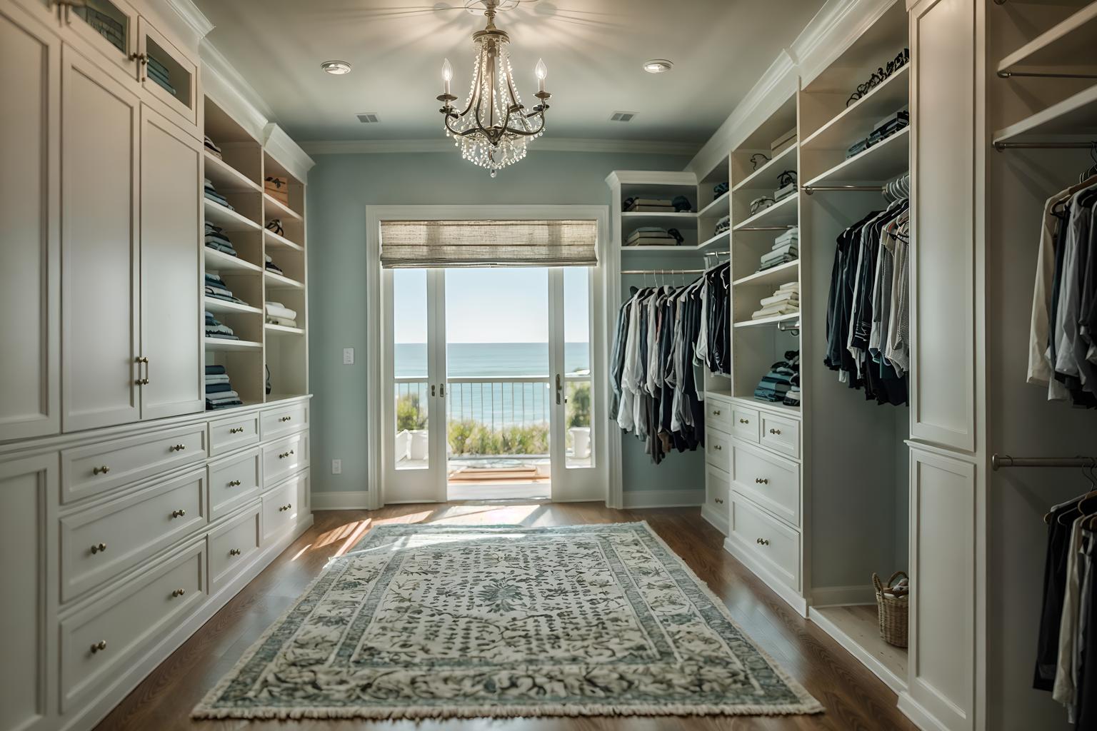 coastal-style (walk in closet interior) . with . . cinematic photo, highly detailed, cinematic lighting, ultra-detailed, ultrarealistic, photorealism, 8k. coastal interior design style. masterpiece, cinematic light, ultrarealistic+, photorealistic+, 8k, raw photo, realistic, sharp focus on eyes, (symmetrical eyes), (intact eyes), hyperrealistic, highest quality, best quality, , highly detailed, masterpiece, best quality, extremely detailed 8k wallpaper, masterpiece, best quality, ultra-detailed, best shadow, detailed background, detailed face, detailed eyes, high contrast, best illumination, detailed face, dulux, caustic, dynamic angle, detailed glow. dramatic lighting. highly detailed, insanely detailed hair, symmetrical, intricate details, professionally retouched, 8k high definition. strong bokeh. award winning photo.