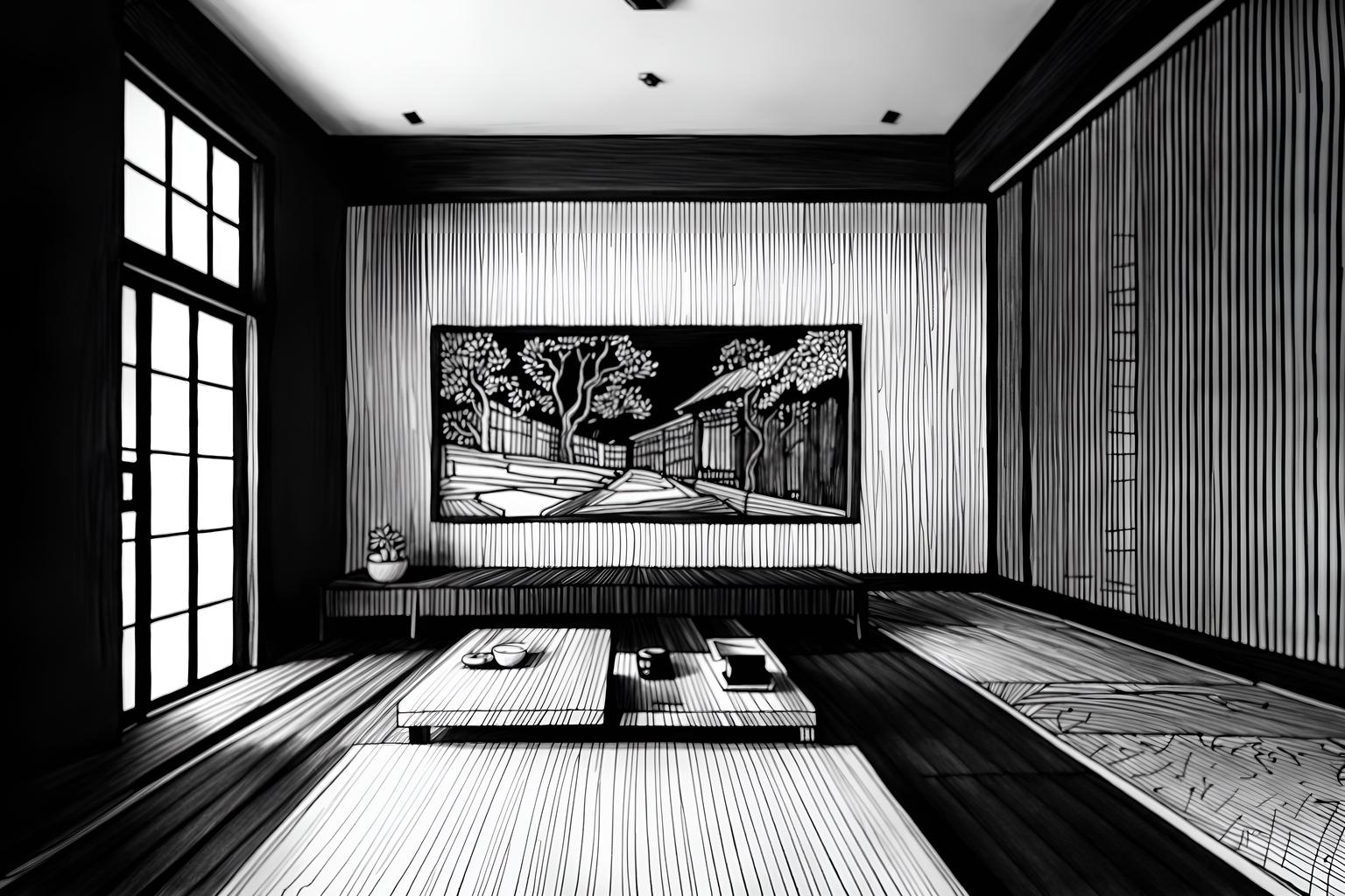 (hand-drawn monochrome black and white sketch line drawing)++ of sketch-style (onsen) apartment interior. a sketch of interior. with . . a sketch of interior. trending on artstation. black and white line drawing sketch without colors. masterpiece, cinematic light, ultrarealistic+, photorealistic+, 8k, raw photo, realistic, sharp focus on eyes, (symmetrical eyes), (intact eyes), hyperrealistic, highest quality, best quality, , highly detailed, masterpiece, best quality, extremely detailed 8k wallpaper, masterpiece, best quality, ultra-detailed, best shadow, detailed background, detailed face, detailed eyes, high contrast, best illumination, detailed face, dulux, caustic, dynamic angle, detailed glow. dramatic lighting. highly detailed, insanely detailed hair, symmetrical, intricate details, professionally retouched, 8k high definition. strong bokeh. award winning photo.