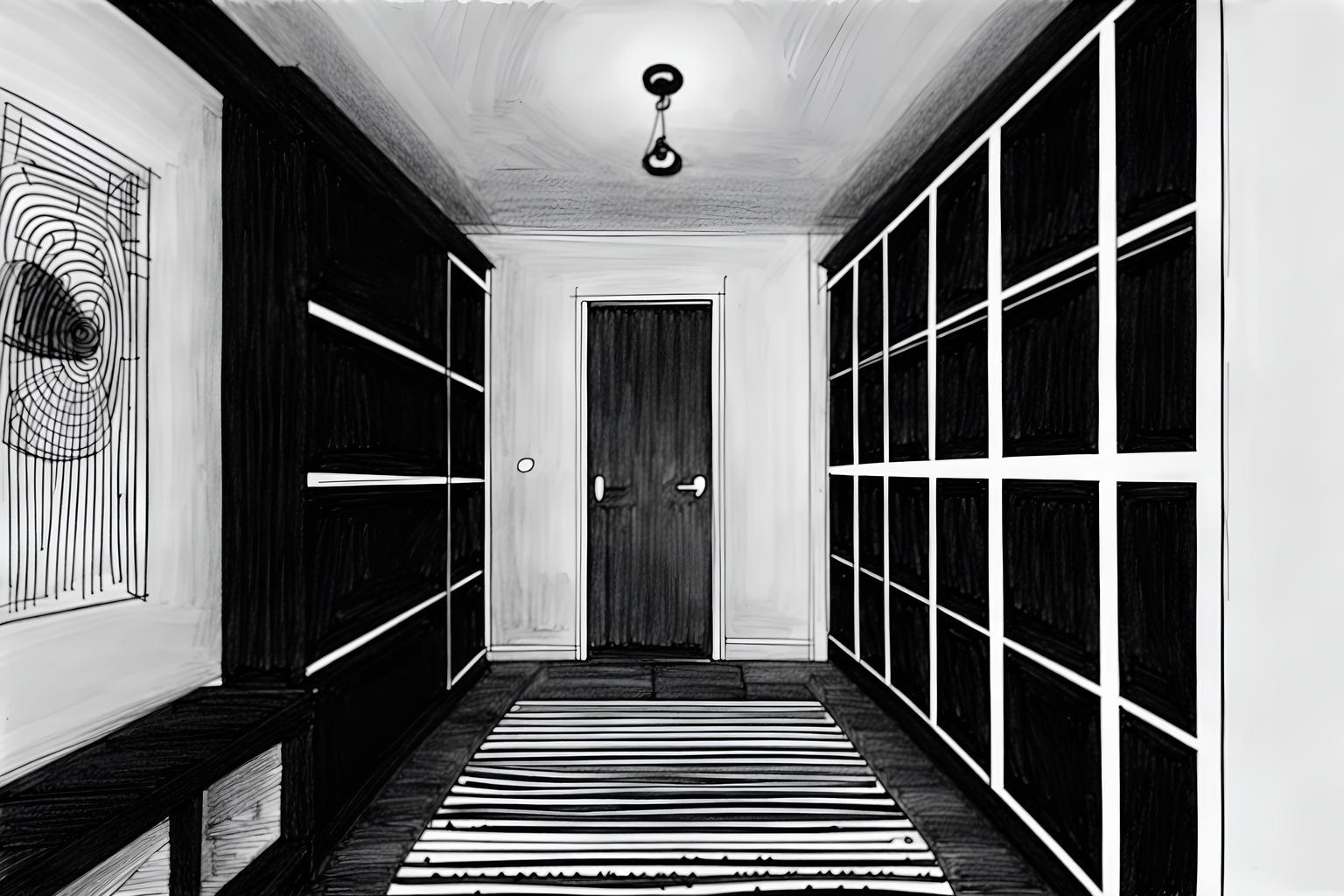 (hand-drawn monochrome black and white sketch line drawing)++ of sketch-style (walk in closet) apartment interior. a sketch of interior. with . . a sketch of interior. trending on artstation. black and white line drawing sketch without colors. masterpiece, cinematic light, ultrarealistic+, photorealistic+, 8k, raw photo, realistic, sharp focus on eyes, (symmetrical eyes), (intact eyes), hyperrealistic, highest quality, best quality, , highly detailed, masterpiece, best quality, extremely detailed 8k wallpaper, masterpiece, best quality, ultra-detailed, best shadow, detailed background, detailed face, detailed eyes, high contrast, best illumination, detailed face, dulux, caustic, dynamic angle, detailed glow. dramatic lighting. highly detailed, insanely detailed hair, symmetrical, intricate details, professionally retouched, 8k high definition. strong bokeh. award winning photo.