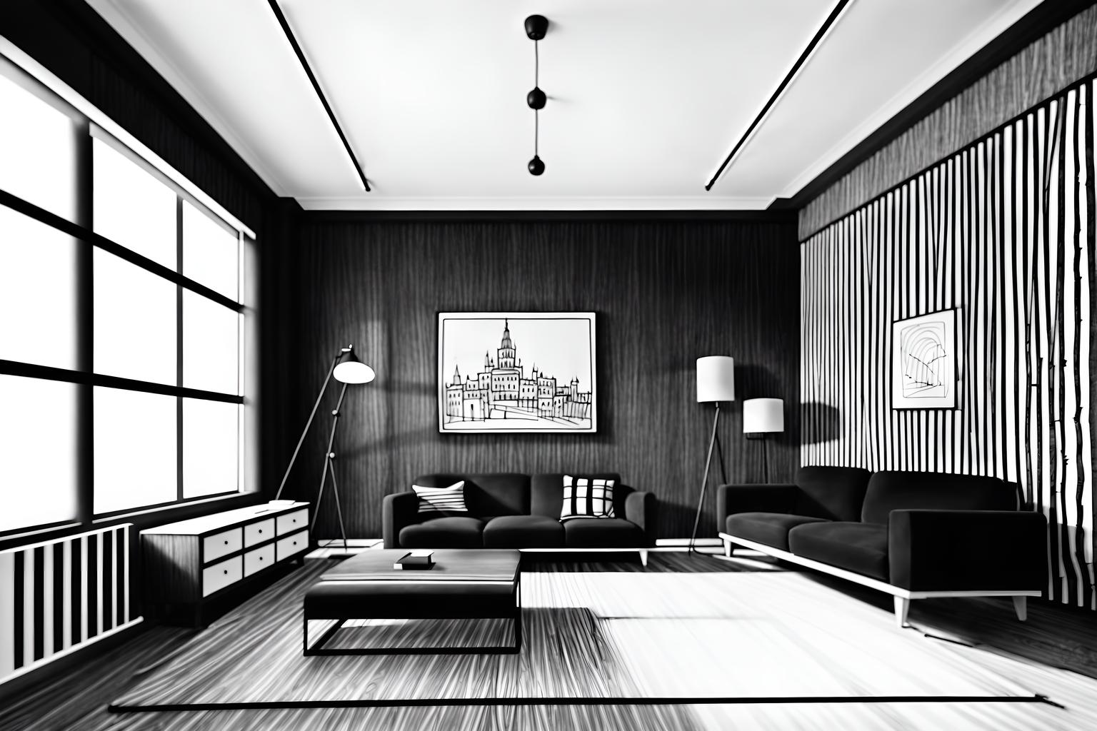 (hand-drawn monochrome black and white sketch line drawing)++ of sketch-style (study room) apartment interior. a sketch of interior. with . . a sketch of interior. with writing desk and desk lamp and lounge chair. trending on artstation. black and white line drawing sketch without colors. masterpiece, cinematic light, ultrarealistic+, photorealistic+, 8k, raw photo, realistic, sharp focus on eyes, (symmetrical eyes), (intact eyes), hyperrealistic, highest quality, best quality, , highly detailed, masterpiece, best quality, extremely detailed 8k wallpaper, masterpiece, best quality, ultra-detailed, best shadow, detailed background, detailed face, detailed eyes, high contrast, best illumination, detailed face, dulux, caustic, dynamic angle, detailed glow. dramatic lighting. highly detailed, insanely detailed hair, symmetrical, intricate details, professionally retouched, 8k high definition. strong bokeh. award winning photo.