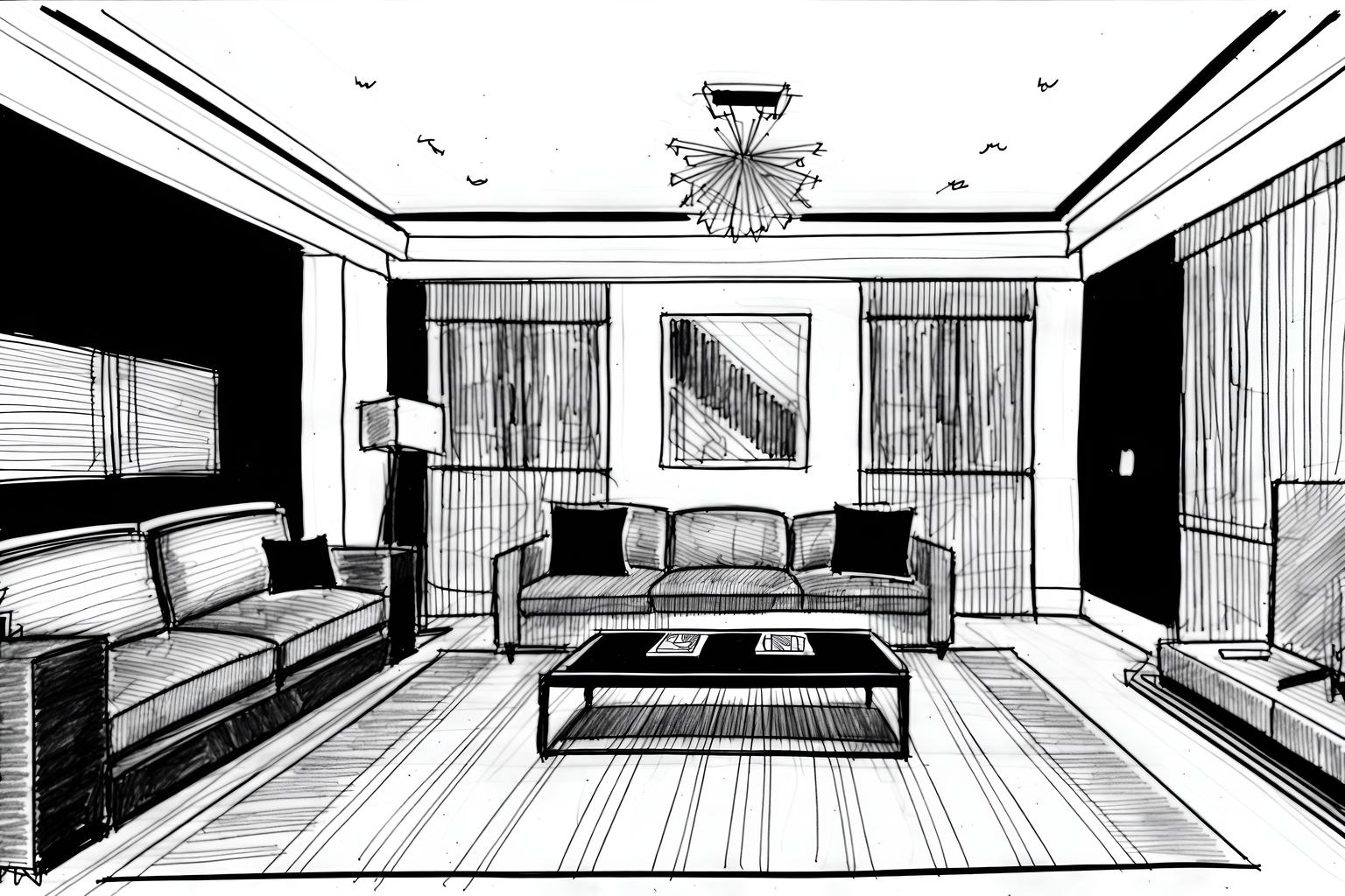 (hand-drawn monochrome black and white sketch line drawing)++ of sketch-style (gaming room) apartment interior. a sketch of interior. with . . a sketch of interior. trending on artstation. black and white line drawing sketch without colors. masterpiece, cinematic light, ultrarealistic+, photorealistic+, 8k, raw photo, realistic, sharp focus on eyes, (symmetrical eyes), (intact eyes), hyperrealistic, highest quality, best quality, , highly detailed, masterpiece, best quality, extremely detailed 8k wallpaper, masterpiece, best quality, ultra-detailed, best shadow, detailed background, detailed face, detailed eyes, high contrast, best illumination, detailed face, dulux, caustic, dynamic angle, detailed glow. dramatic lighting. highly detailed, insanely detailed hair, symmetrical, intricate details, professionally retouched, 8k high definition. strong bokeh. award winning photo.