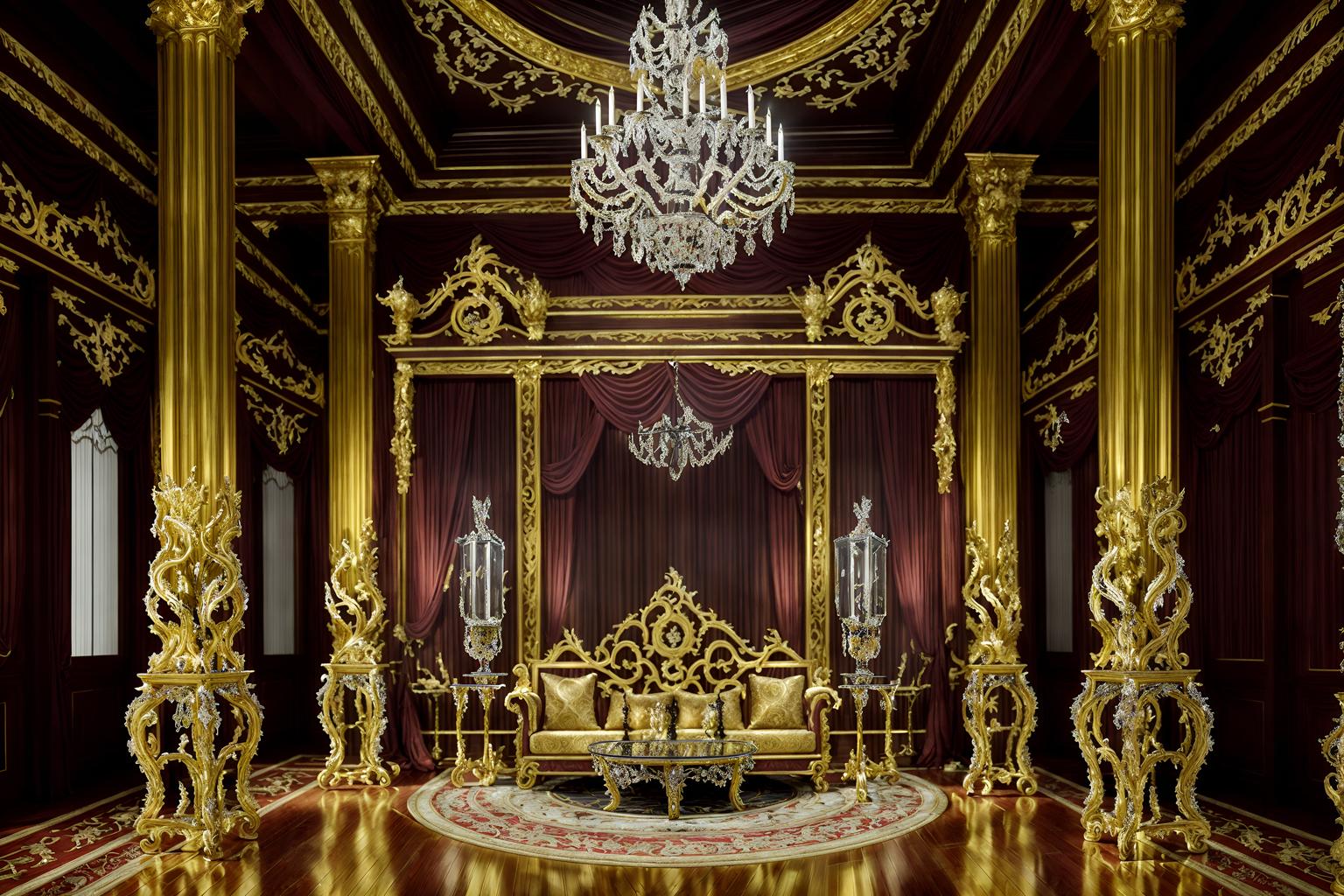 baroque-style (exhibition space interior) . with crystal and glass accents and pedestal feet and intricate carvings and ornaments and emotional exuberance and twisted columns and grandeur and heavy moldings and opulent and colossal furniture. . cinematic photo, highly detailed, cinematic lighting, ultra-detailed, ultrarealistic, photorealism, 8k. baroque interior design style. masterpiece, cinematic light, ultrarealistic+, photorealistic+, 8k, raw photo, realistic, sharp focus on eyes, (symmetrical eyes), (intact eyes), hyperrealistic, highest quality, best quality, , highly detailed, masterpiece, best quality, extremely detailed 8k wallpaper, masterpiece, best quality, ultra-detailed, best shadow, detailed background, detailed face, detailed eyes, high contrast, best illumination, detailed face, dulux, caustic, dynamic angle, detailed glow. dramatic lighting. highly detailed, insanely detailed hair, symmetrical, intricate details, professionally retouched, 8k high definition. strong bokeh. award winning photo.