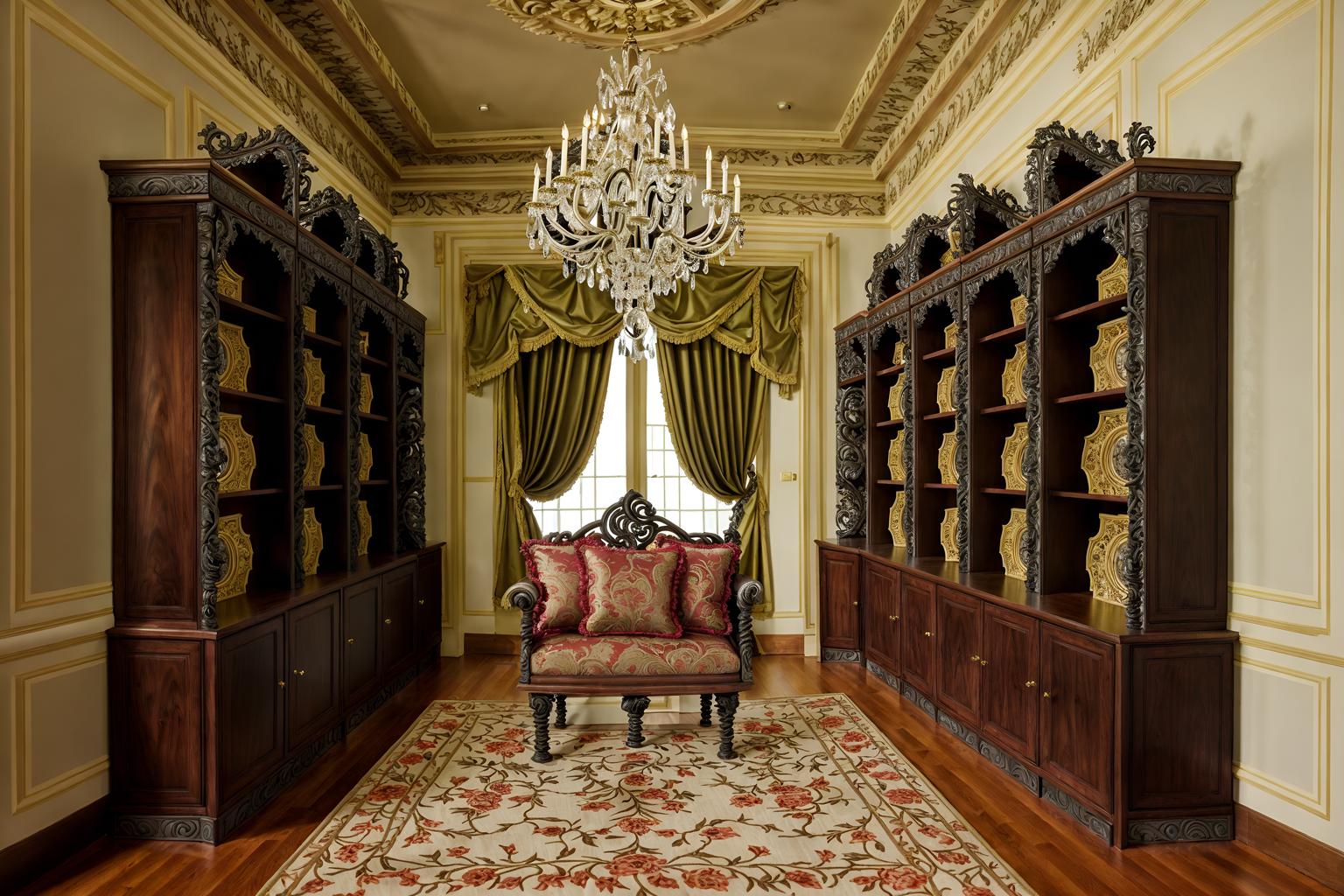 baroque-style (drop zone interior) with wall hooks for coats and storage baskets and a bench and high up storage and shelves for shoes and cabinets and lockers and storage drawers. . with twisted columns and pedestal feet and drama and heavy moldings and crystal and glass accents and dynamism and luxurious floral and damask fabrics and intricate carvings and ornaments. . cinematic photo, highly detailed, cinematic lighting, ultra-detailed, ultrarealistic, photorealism, 8k. baroque interior design style. masterpiece, cinematic light, ultrarealistic+, photorealistic+, 8k, raw photo, realistic, sharp focus on eyes, (symmetrical eyes), (intact eyes), hyperrealistic, highest quality, best quality, , highly detailed, masterpiece, best quality, extremely detailed 8k wallpaper, masterpiece, best quality, ultra-detailed, best shadow, detailed background, detailed face, detailed eyes, high contrast, best illumination, detailed face, dulux, caustic, dynamic angle, detailed glow. dramatic lighting. highly detailed, insanely detailed hair, symmetrical, intricate details, professionally retouched, 8k high definition. strong bokeh. award winning photo.