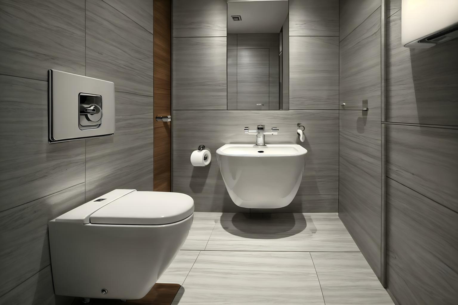 luxury-style (toilet interior) with toilet paper hanger and sink with tap and toilet with toilet seat up and toilet paper hanger. . . cinematic photo, highly detailed, cinematic lighting, ultra-detailed, ultrarealistic, photorealism, 8k. luxury interior design style. masterpiece, cinematic light, ultrarealistic+, photorealistic+, 8k, raw photo, realistic, sharp focus on eyes, (symmetrical eyes), (intact eyes), hyperrealistic, highest quality, best quality, , highly detailed, masterpiece, best quality, extremely detailed 8k wallpaper, masterpiece, best quality, ultra-detailed, best shadow, detailed background, detailed face, detailed eyes, high contrast, best illumination, detailed face, dulux, caustic, dynamic angle, detailed glow. dramatic lighting. highly detailed, insanely detailed hair, symmetrical, intricate details, professionally retouched, 8k high definition. strong bokeh. award winning photo.