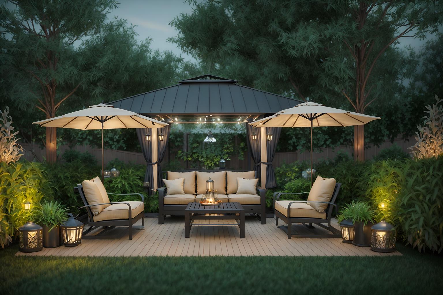 luxury-style designed (outdoor patio ) with grass and deck with deck chairs and plant and barbeque or grill and patio couch with pillows and grass. . . cinematic photo, highly detailed, cinematic lighting, ultra-detailed, ultrarealistic, photorealism, 8k. luxury design style. masterpiece, cinematic light, ultrarealistic+, photorealistic+, 8k, raw photo, realistic, sharp focus on eyes, (symmetrical eyes), (intact eyes), hyperrealistic, highest quality, best quality, , highly detailed, masterpiece, best quality, extremely detailed 8k wallpaper, masterpiece, best quality, ultra-detailed, best shadow, detailed background, detailed face, detailed eyes, high contrast, best illumination, detailed face, dulux, caustic, dynamic angle, detailed glow. dramatic lighting. highly detailed, insanely detailed hair, symmetrical, intricate details, professionally retouched, 8k high definition. strong bokeh. award winning photo.