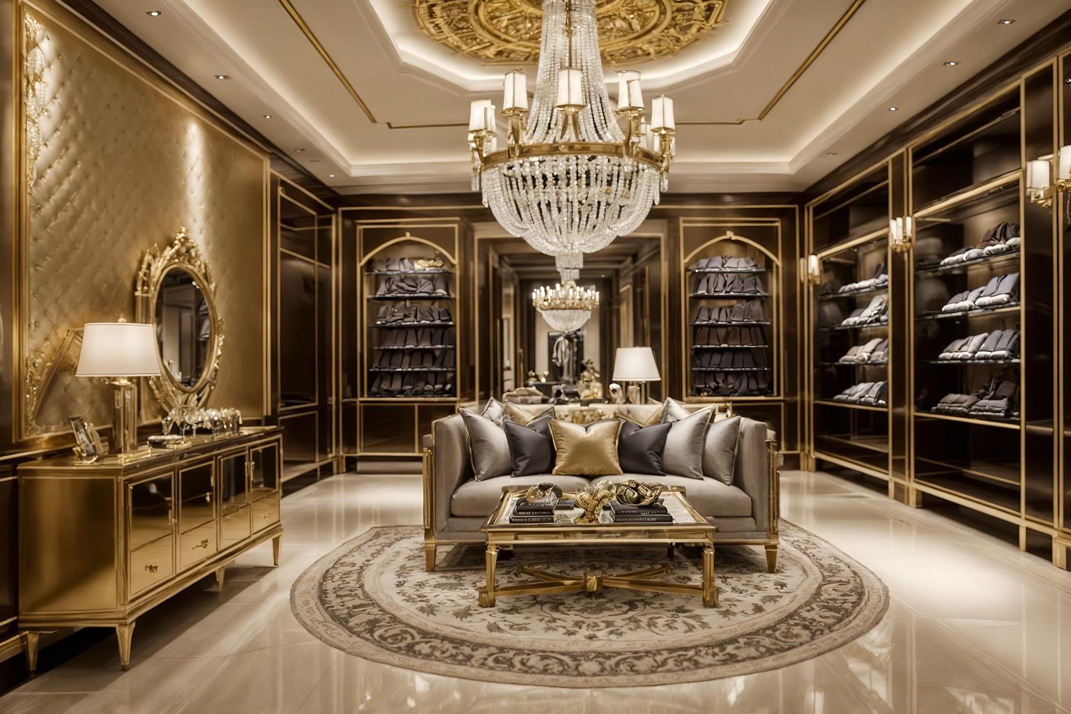 luxury-style (clothing store interior) . . cinematic photo, highly detailed, cinematic lighting, ultra-detailed, ultrarealistic, photorealism, 8k. luxury interior design style. masterpiece, cinematic light, ultrarealistic+, photorealistic+, 8k, raw photo, realistic, sharp focus on eyes, (symmetrical eyes), (intact eyes), hyperrealistic, highest quality, best quality, , highly detailed, masterpiece, best quality, extremely detailed 8k wallpaper, masterpiece, best quality, ultra-detailed, best shadow, detailed background, detailed face, detailed eyes, high contrast, best illumination, detailed face, dulux, caustic, dynamic angle, detailed glow. dramatic lighting. highly detailed, insanely detailed hair, symmetrical, intricate details, professionally retouched, 8k high definition. strong bokeh. award winning photo.