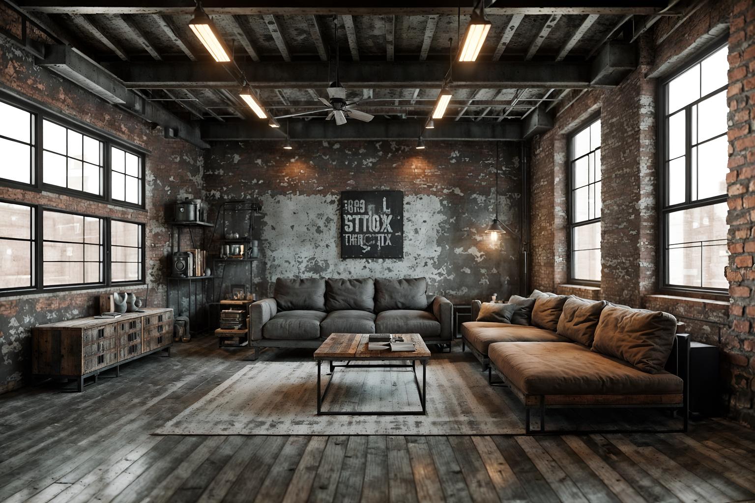 industrial-style (attic interior) . with reclaimed wood and exposed concrete and exposed brick and factory style and raw aesthetic and exposed rafters and metal panels and neutral tones. . cinematic photo, highly detailed, cinematic lighting, ultra-detailed, ultrarealistic, photorealism, 8k. industrial interior design style. masterpiece, cinematic light, ultrarealistic+, photorealistic+, 8k, raw photo, realistic, sharp focus on eyes, (symmetrical eyes), (intact eyes), hyperrealistic, highest quality, best quality, , highly detailed, masterpiece, best quality, extremely detailed 8k wallpaper, masterpiece, best quality, ultra-detailed, best shadow, detailed background, detailed face, detailed eyes, high contrast, best illumination, detailed face, dulux, caustic, dynamic angle, detailed glow. dramatic lighting. highly detailed, insanely detailed hair, symmetrical, intricate details, professionally retouched, 8k high definition. strong bokeh. award winning photo.