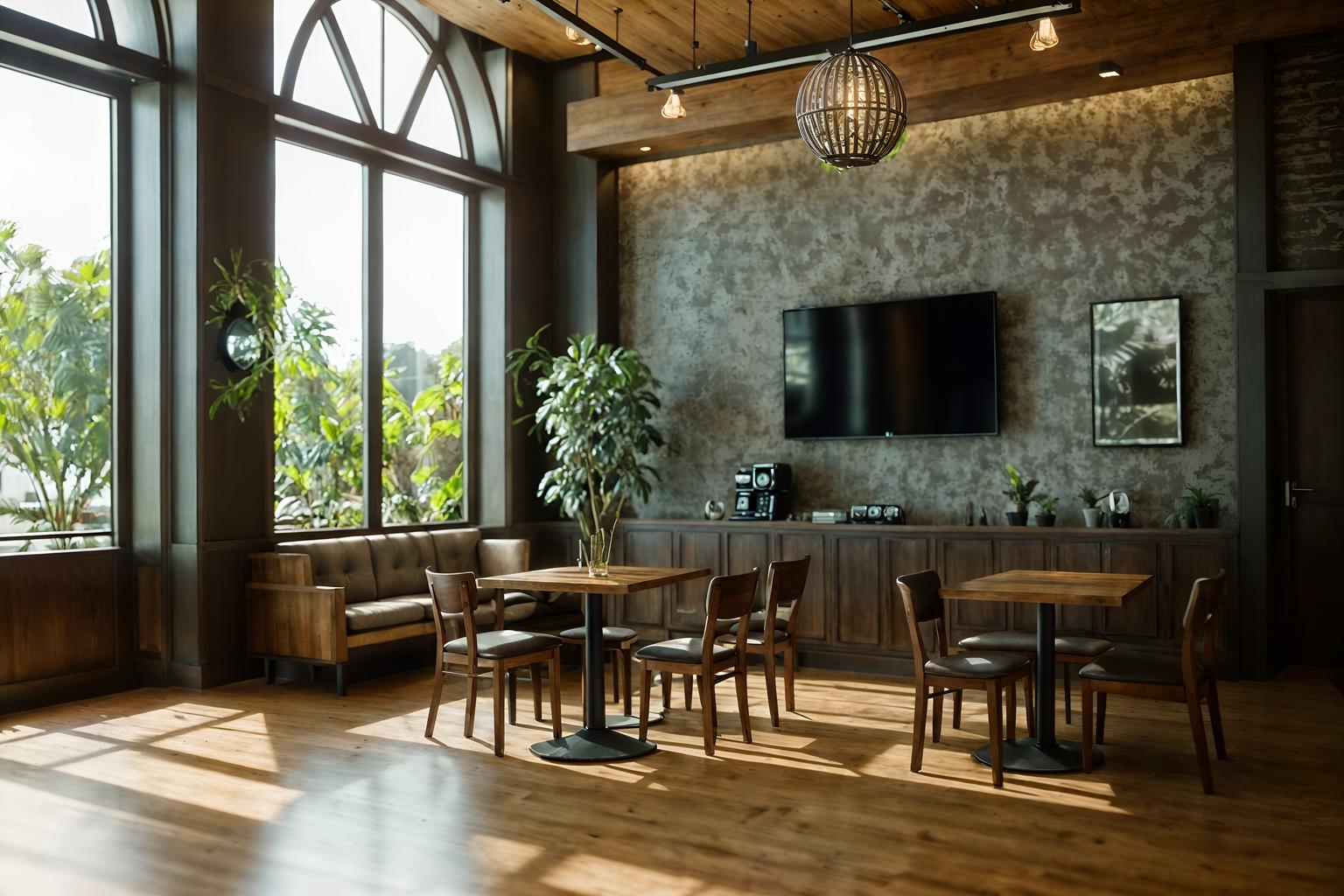 eco-friendly-style (coffee shop interior) . . cinematic photo, highly detailed, cinematic lighting, ultra-detailed, ultrarealistic, photorealism, 8k. eco-friendly interior design style. masterpiece, cinematic light, ultrarealistic+, photorealistic+, 8k, raw photo, realistic, sharp focus on eyes, (symmetrical eyes), (intact eyes), hyperrealistic, highest quality, best quality, , highly detailed, masterpiece, best quality, extremely detailed 8k wallpaper, masterpiece, best quality, ultra-detailed, best shadow, detailed background, detailed face, detailed eyes, high contrast, best illumination, detailed face, dulux, caustic, dynamic angle, detailed glow. dramatic lighting. highly detailed, insanely detailed hair, symmetrical, intricate details, professionally retouched, 8k high definition. strong bokeh. award winning photo.