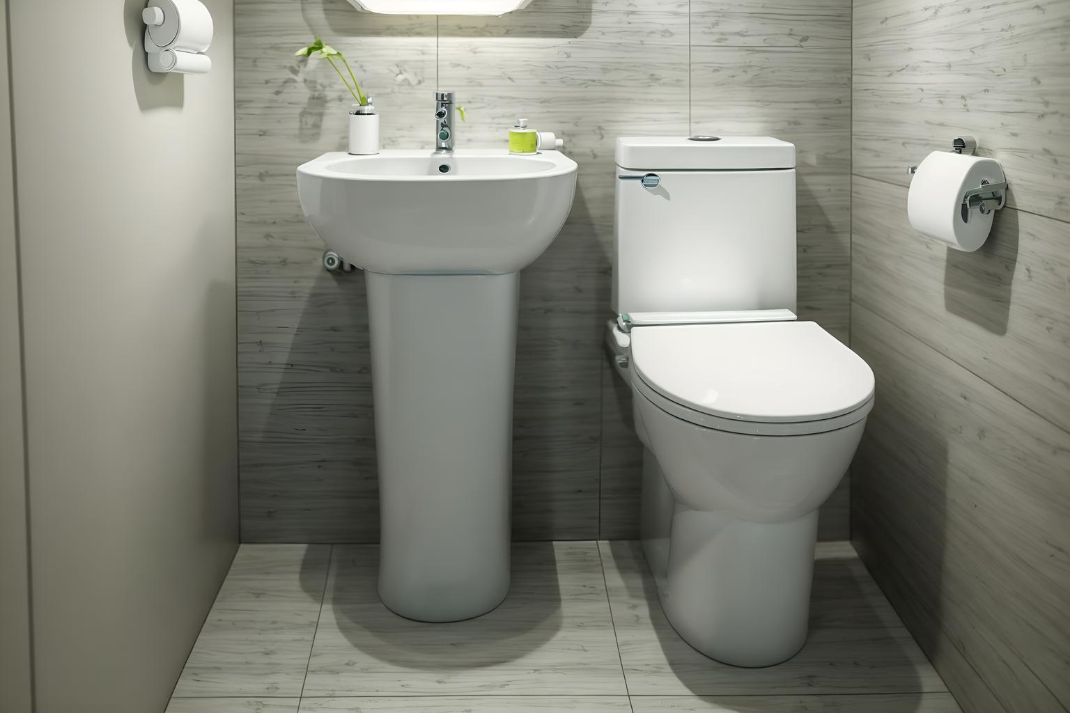 eco-friendly-style (toilet interior) with toilet with toilet seat up and sink with tap and toilet paper hanger and toilet with toilet seat up. . . cinematic photo, highly detailed, cinematic lighting, ultra-detailed, ultrarealistic, photorealism, 8k. eco-friendly interior design style. masterpiece, cinematic light, ultrarealistic+, photorealistic+, 8k, raw photo, realistic, sharp focus on eyes, (symmetrical eyes), (intact eyes), hyperrealistic, highest quality, best quality, , highly detailed, masterpiece, best quality, extremely detailed 8k wallpaper, masterpiece, best quality, ultra-detailed, best shadow, detailed background, detailed face, detailed eyes, high contrast, best illumination, detailed face, dulux, caustic, dynamic angle, detailed glow. dramatic lighting. highly detailed, insanely detailed hair, symmetrical, intricate details, professionally retouched, 8k high definition. strong bokeh. award winning photo.