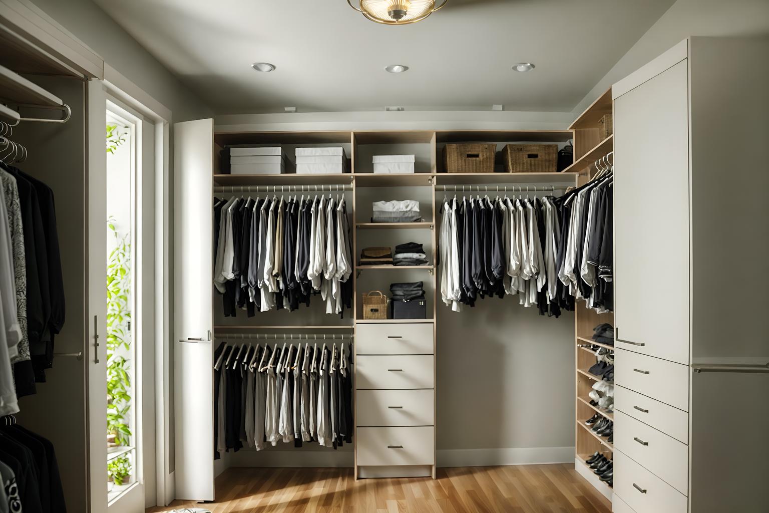 eco-friendly-style (walk in closet interior) . . cinematic photo, highly detailed, cinematic lighting, ultra-detailed, ultrarealistic, photorealism, 8k. eco-friendly interior design style. masterpiece, cinematic light, ultrarealistic+, photorealistic+, 8k, raw photo, realistic, sharp focus on eyes, (symmetrical eyes), (intact eyes), hyperrealistic, highest quality, best quality, , highly detailed, masterpiece, best quality, extremely detailed 8k wallpaper, masterpiece, best quality, ultra-detailed, best shadow, detailed background, detailed face, detailed eyes, high contrast, best illumination, detailed face, dulux, caustic, dynamic angle, detailed glow. dramatic lighting. highly detailed, insanely detailed hair, symmetrical, intricate details, professionally retouched, 8k high definition. strong bokeh. award winning photo.