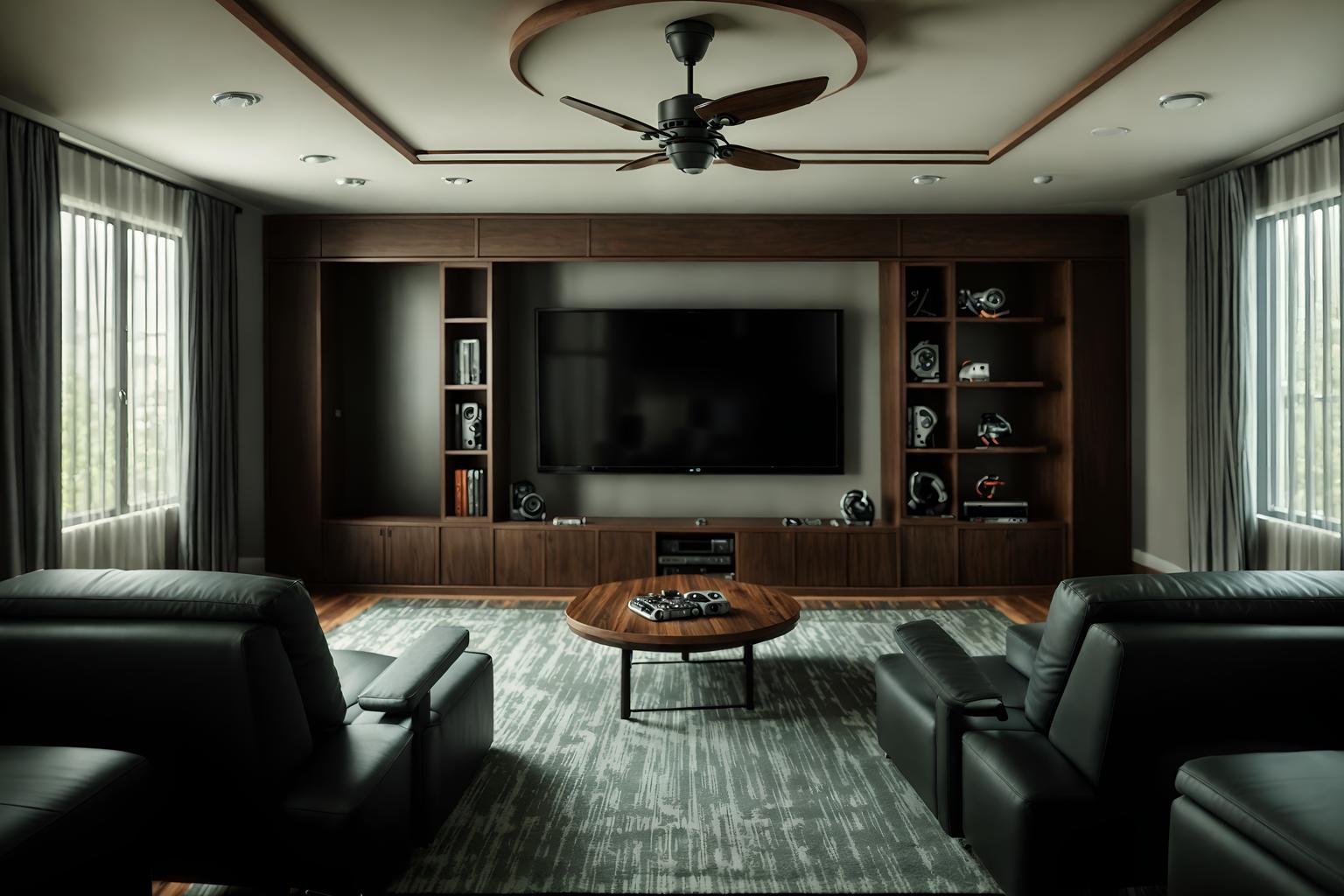 eco-friendly-style (gaming room interior) . . cinematic photo, highly detailed, cinematic lighting, ultra-detailed, ultrarealistic, photorealism, 8k. eco-friendly interior design style. masterpiece, cinematic light, ultrarealistic+, photorealistic+, 8k, raw photo, realistic, sharp focus on eyes, (symmetrical eyes), (intact eyes), hyperrealistic, highest quality, best quality, , highly detailed, masterpiece, best quality, extremely detailed 8k wallpaper, masterpiece, best quality, ultra-detailed, best shadow, detailed background, detailed face, detailed eyes, high contrast, best illumination, detailed face, dulux, caustic, dynamic angle, detailed glow. dramatic lighting. highly detailed, insanely detailed hair, symmetrical, intricate details, professionally retouched, 8k high definition. strong bokeh. award winning photo.