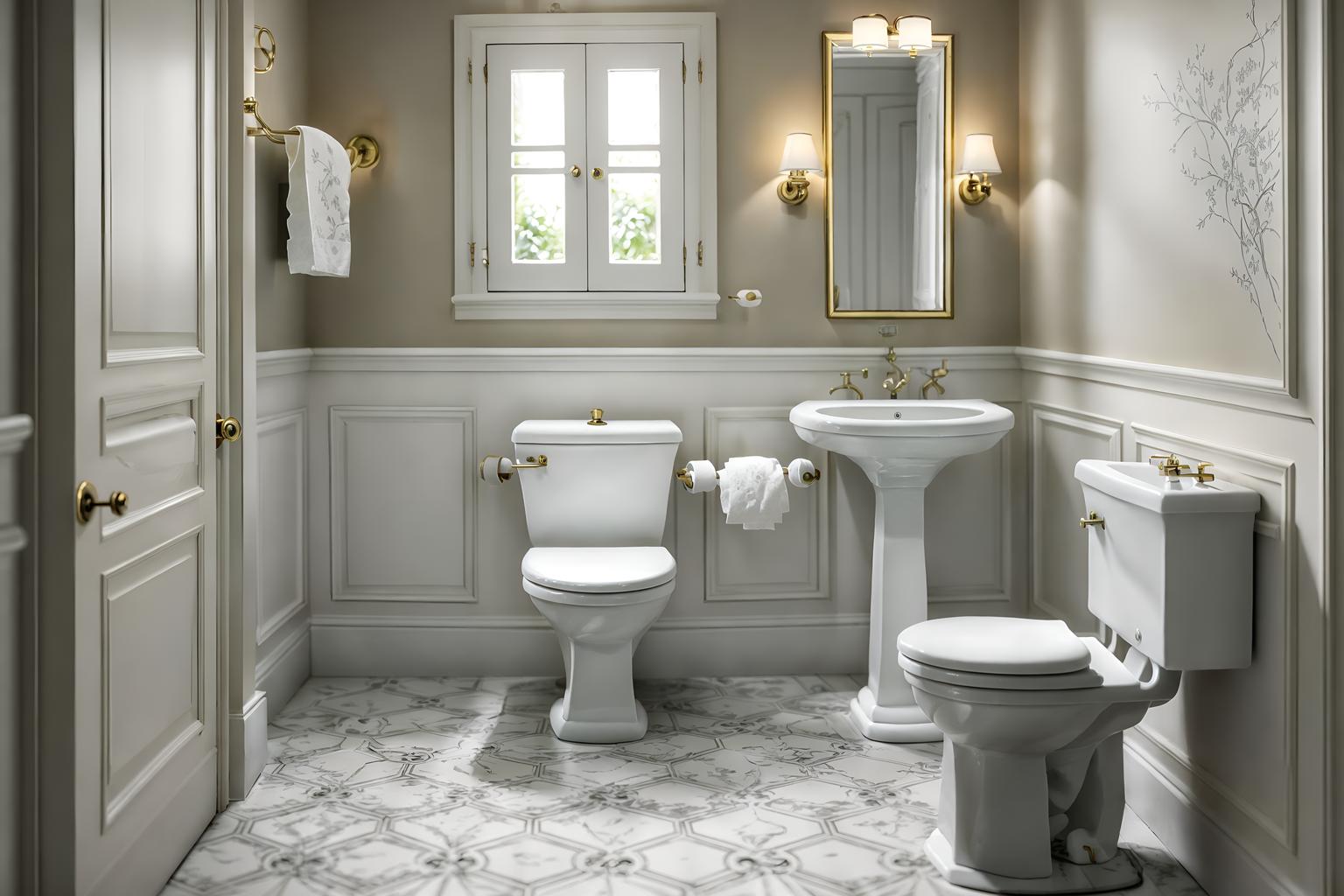 french-style (toilet interior) with toilet paper hanger and toilet with toilet seat up and sink with tap and toilet paper hanger. . . cinematic photo, highly detailed, cinematic lighting, ultra-detailed, ultrarealistic, photorealism, 8k. french interior design style. masterpiece, cinematic light, ultrarealistic+, photorealistic+, 8k, raw photo, realistic, sharp focus on eyes, (symmetrical eyes), (intact eyes), hyperrealistic, highest quality, best quality, , highly detailed, masterpiece, best quality, extremely detailed 8k wallpaper, masterpiece, best quality, ultra-detailed, best shadow, detailed background, detailed face, detailed eyes, high contrast, best illumination, detailed face, dulux, caustic, dynamic angle, detailed glow. dramatic lighting. highly detailed, insanely detailed hair, symmetrical, intricate details, professionally retouched, 8k high definition. strong bokeh. award winning photo.