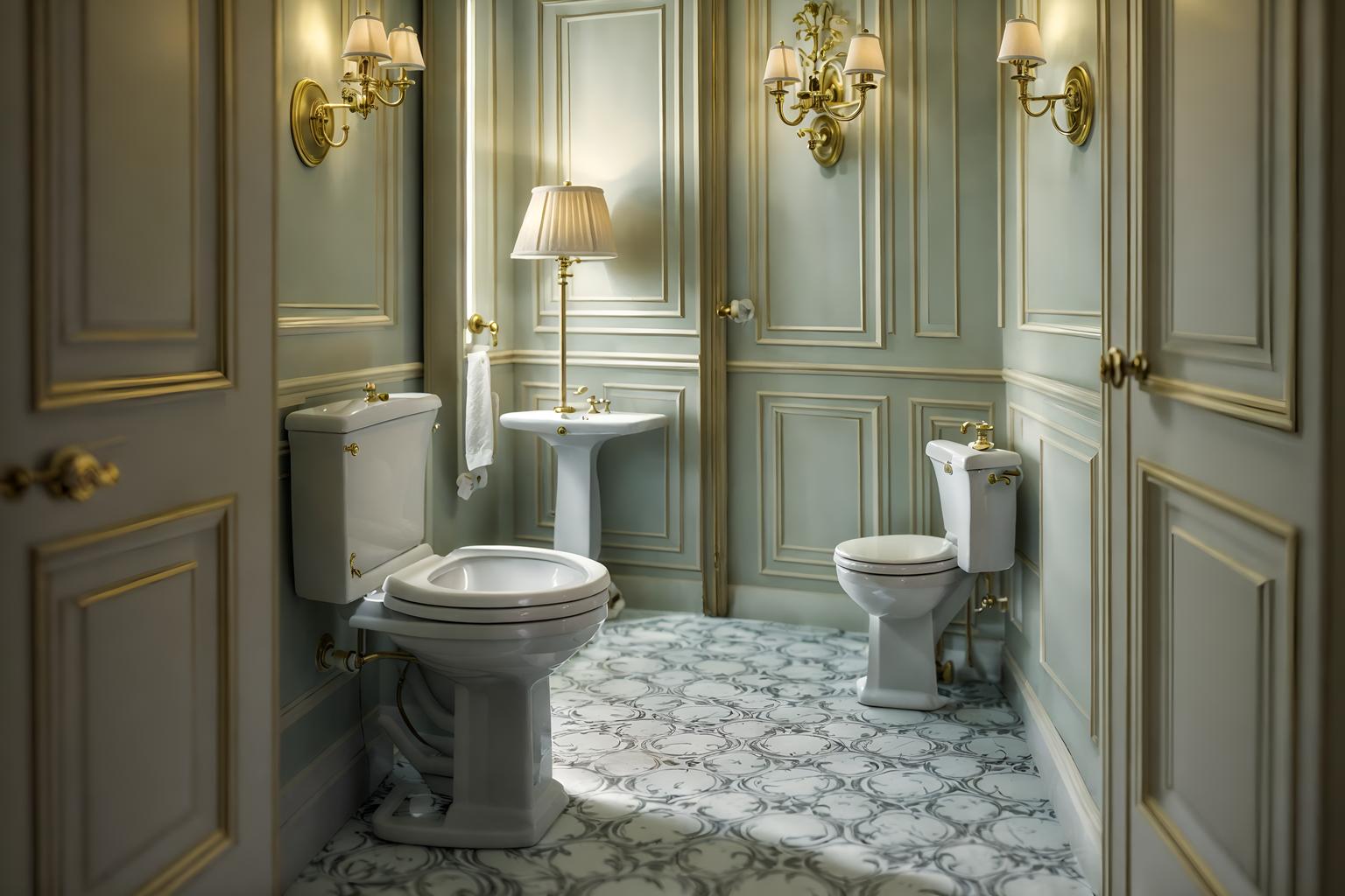 french-style (toilet interior) with toilet paper hanger and toilet with toilet seat up and sink with tap and toilet paper hanger. . . cinematic photo, highly detailed, cinematic lighting, ultra-detailed, ultrarealistic, photorealism, 8k. french interior design style. masterpiece, cinematic light, ultrarealistic+, photorealistic+, 8k, raw photo, realistic, sharp focus on eyes, (symmetrical eyes), (intact eyes), hyperrealistic, highest quality, best quality, , highly detailed, masterpiece, best quality, extremely detailed 8k wallpaper, masterpiece, best quality, ultra-detailed, best shadow, detailed background, detailed face, detailed eyes, high contrast, best illumination, detailed face, dulux, caustic, dynamic angle, detailed glow. dramatic lighting. highly detailed, insanely detailed hair, symmetrical, intricate details, professionally retouched, 8k high definition. strong bokeh. award winning photo.