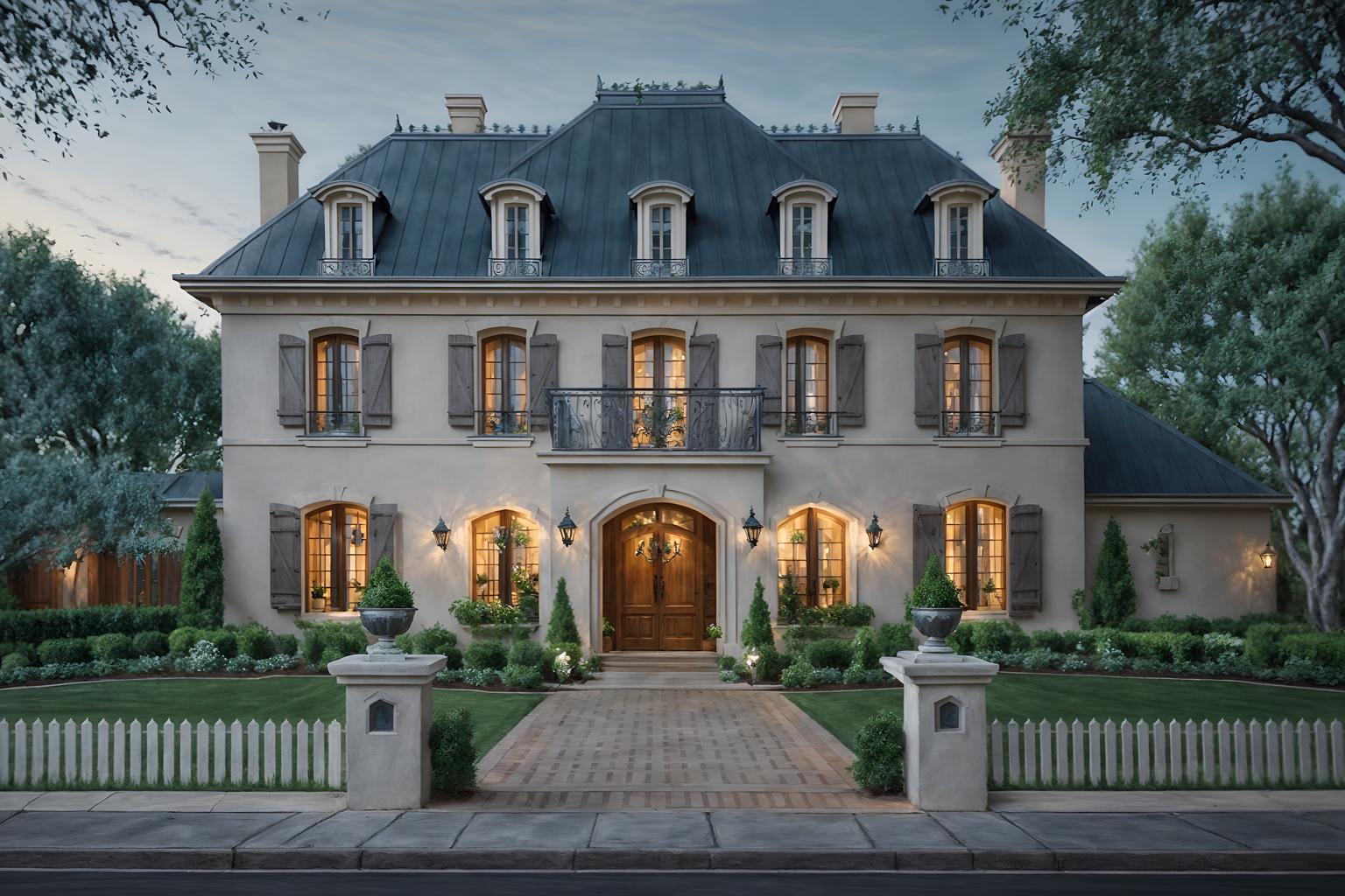 french-style exterior designed (house exterior exterior) . . cinematic photo, highly detailed, cinematic lighting, ultra-detailed, ultrarealistic, photorealism, 8k. french exterior design style. masterpiece, cinematic light, ultrarealistic+, photorealistic+, 8k, raw photo, realistic, sharp focus on eyes, (symmetrical eyes), (intact eyes), hyperrealistic, highest quality, best quality, , highly detailed, masterpiece, best quality, extremely detailed 8k wallpaper, masterpiece, best quality, ultra-detailed, best shadow, detailed background, detailed face, detailed eyes, high contrast, best illumination, detailed face, dulux, caustic, dynamic angle, detailed glow. dramatic lighting. highly detailed, insanely detailed hair, symmetrical, intricate details, professionally retouched, 8k high definition. strong bokeh. award winning photo.