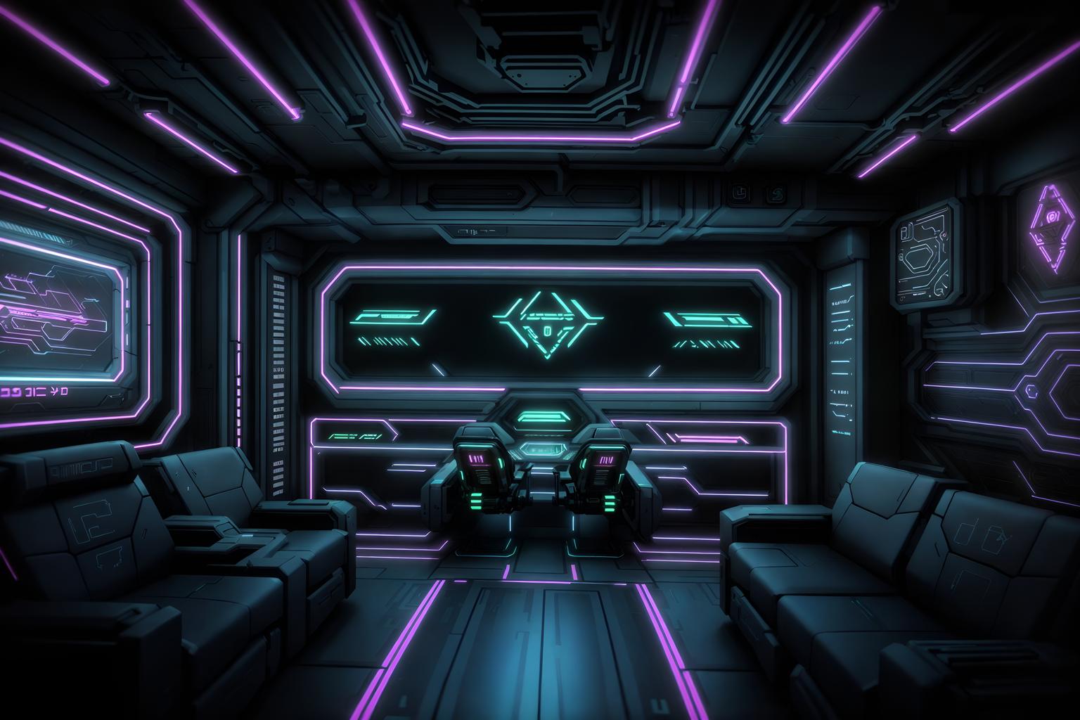 cyberpunk-style (gaming room interior) . with minimalist and futuristic cybernetic city and black lights and synthetic objects and led lights and bladerunner style and synthwave and cyberpunk style. . cinematic photo, highly detailed, cinematic lighting, ultra-detailed, ultrarealistic, photorealism, 8k. cyberpunk interior design style. masterpiece, cinematic light, ultrarealistic+, photorealistic+, 8k, raw photo, realistic, sharp focus on eyes, (symmetrical eyes), (intact eyes), hyperrealistic, highest quality, best quality, , highly detailed, masterpiece, best quality, extremely detailed 8k wallpaper, masterpiece, best quality, ultra-detailed, best shadow, detailed background, detailed face, detailed eyes, high contrast, best illumination, detailed face, dulux, caustic, dynamic angle, detailed glow. dramatic lighting. highly detailed, insanely detailed hair, symmetrical, intricate details, professionally retouched, 8k high definition. strong bokeh. award winning photo.