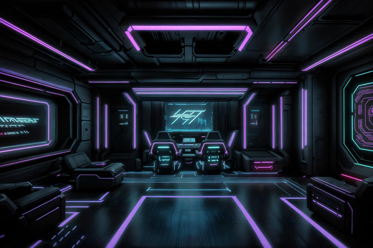 cyberpunk-style (gaming room interior) . with minimalist and futuristic cybernetic city and black lights and synthetic objects and led lights and bladerunner style and synthwave and cyberpunk style. . cinematic photo, highly detailed, cinematic lighting, ultra-detailed, ultrarealistic, photorealism, 8k. cyberpunk interior design style. masterpiece, cinematic light, ultrarealistic+, photorealistic+, 8k, raw photo, realistic, sharp focus on eyes, (symmetrical eyes), (intact eyes), hyperrealistic, highest quality, best quality, , highly detailed, masterpiece, best quality, extremely detailed 8k wallpaper, masterpiece, best quality, ultra-detailed, best shadow, detailed background, detailed face, detailed eyes, high contrast, best illumination, detailed face, dulux, caustic, dynamic angle, detailed glow. dramatic lighting. highly detailed, insanely detailed hair, symmetrical, intricate details, professionally retouched, 8k high definition. strong bokeh. award winning photo.