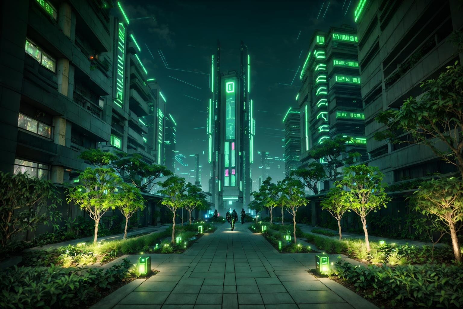 cyberpunk-style designed (outdoor garden ) with garden tree and garden plants and grass and garden tree. . with led lights and futuristic cybernetic details and futuristic cybernetic city and clean straight square lines and cyberpunk style and bladerunner style and minimalist and cyberpunk lights. . cinematic photo, highly detailed, cinematic lighting, ultra-detailed, ultrarealistic, photorealism, 8k. cyberpunk design style. masterpiece, cinematic light, ultrarealistic+, photorealistic+, 8k, raw photo, realistic, sharp focus on eyes, (symmetrical eyes), (intact eyes), hyperrealistic, highest quality, best quality, , highly detailed, masterpiece, best quality, extremely detailed 8k wallpaper, masterpiece, best quality, ultra-detailed, best shadow, detailed background, detailed face, detailed eyes, high contrast, best illumination, detailed face, dulux, caustic, dynamic angle, detailed glow. dramatic lighting. highly detailed, insanely detailed hair, symmetrical, intricate details, professionally retouched, 8k high definition. strong bokeh. award winning photo.