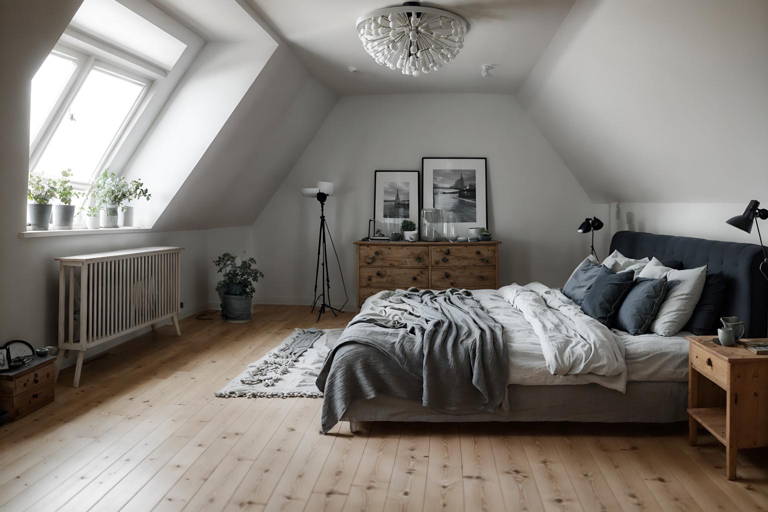 scandinavian-style (attic interior) . with . . cinematic photo, highly detailed, cinematic lighting, ultra-detailed, ultrarealistic, photorealism, 8k. scandinavian interior design style. masterpiece, cinematic light, ultrarealistic+, photorealistic+, 8k, raw photo, realistic, sharp focus on eyes, (symmetrical eyes), (intact eyes), hyperrealistic, highest quality, best quality, , highly detailed, masterpiece, best quality, extremely detailed 8k wallpaper, masterpiece, best quality, ultra-detailed, best shadow, detailed background, detailed face, detailed eyes, high contrast, best illumination, detailed face, dulux, caustic, dynamic angle, detailed glow. dramatic lighting. highly detailed, insanely detailed hair, symmetrical, intricate details, professionally retouched, 8k high definition. strong bokeh. award winning photo.