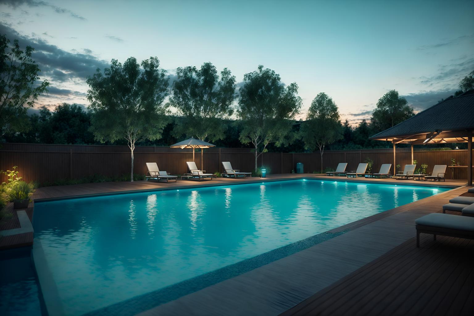 scandinavian-style designed (outdoor pool area ) with pool lights and pool lounge chairs and pool and pool lights. . with . . cinematic photo, highly detailed, cinematic lighting, ultra-detailed, ultrarealistic, photorealism, 8k. scandinavian design style. masterpiece, cinematic light, ultrarealistic+, photorealistic+, 8k, raw photo, realistic, sharp focus on eyes, (symmetrical eyes), (intact eyes), hyperrealistic, highest quality, best quality, , highly detailed, masterpiece, best quality, extremely detailed 8k wallpaper, masterpiece, best quality, ultra-detailed, best shadow, detailed background, detailed face, detailed eyes, high contrast, best illumination, detailed face, dulux, caustic, dynamic angle, detailed glow. dramatic lighting. highly detailed, insanely detailed hair, symmetrical, intricate details, professionally retouched, 8k high definition. strong bokeh. award winning photo.