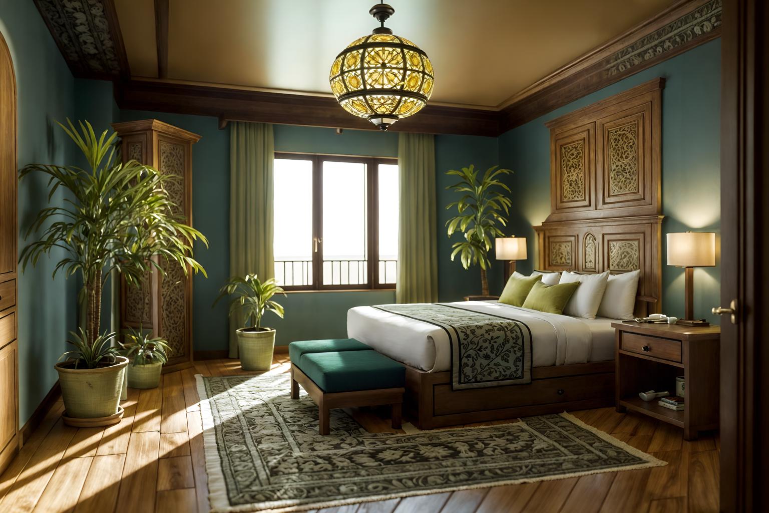 mediterranean-style (hotel room interior) with storage bench or ottoman and hotel bathroom and plant and bed and working desk with desk chair and dresser closet and bedside table or night stand and accent chair. . . cinematic photo, highly detailed, cinematic lighting, ultra-detailed, ultrarealistic, photorealism, 8k. mediterranean interior design style. masterpiece, cinematic light, ultrarealistic+, photorealistic+, 8k, raw photo, realistic, sharp focus on eyes, (symmetrical eyes), (intact eyes), hyperrealistic, highest quality, best quality, , highly detailed, masterpiece, best quality, extremely detailed 8k wallpaper, masterpiece, best quality, ultra-detailed, best shadow, detailed background, detailed face, detailed eyes, high contrast, best illumination, detailed face, dulux, caustic, dynamic angle, detailed glow. dramatic lighting. highly detailed, insanely detailed hair, symmetrical, intricate details, professionally retouched, 8k high definition. strong bokeh. award winning photo.