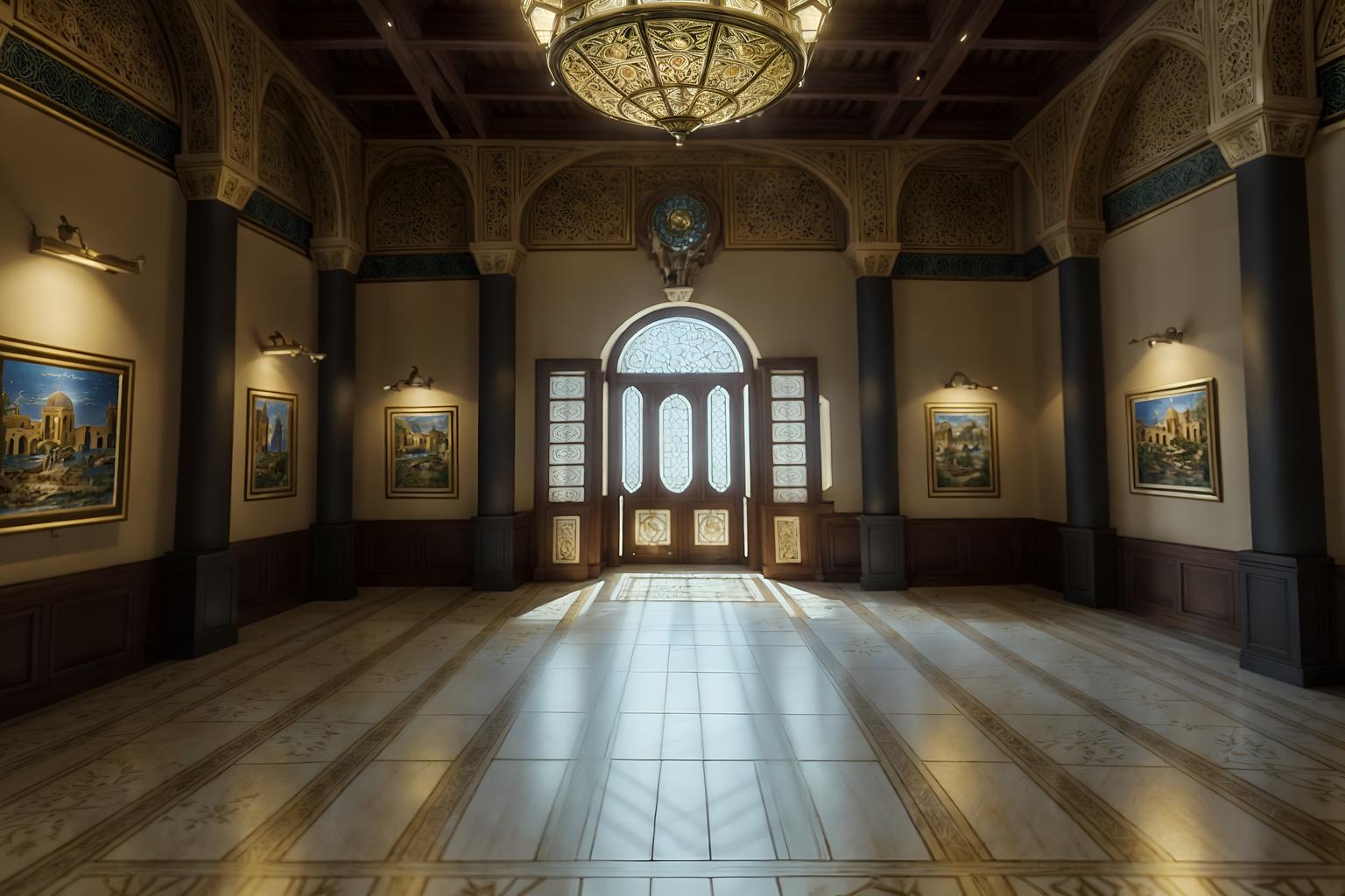 mediterranean-style (exhibition space interior) . . cinematic photo, highly detailed, cinematic lighting, ultra-detailed, ultrarealistic, photorealism, 8k. mediterranean interior design style. masterpiece, cinematic light, ultrarealistic+, photorealistic+, 8k, raw photo, realistic, sharp focus on eyes, (symmetrical eyes), (intact eyes), hyperrealistic, highest quality, best quality, , highly detailed, masterpiece, best quality, extremely detailed 8k wallpaper, masterpiece, best quality, ultra-detailed, best shadow, detailed background, detailed face, detailed eyes, high contrast, best illumination, detailed face, dulux, caustic, dynamic angle, detailed glow. dramatic lighting. highly detailed, insanely detailed hair, symmetrical, intricate details, professionally retouched, 8k high definition. strong bokeh. award winning photo.