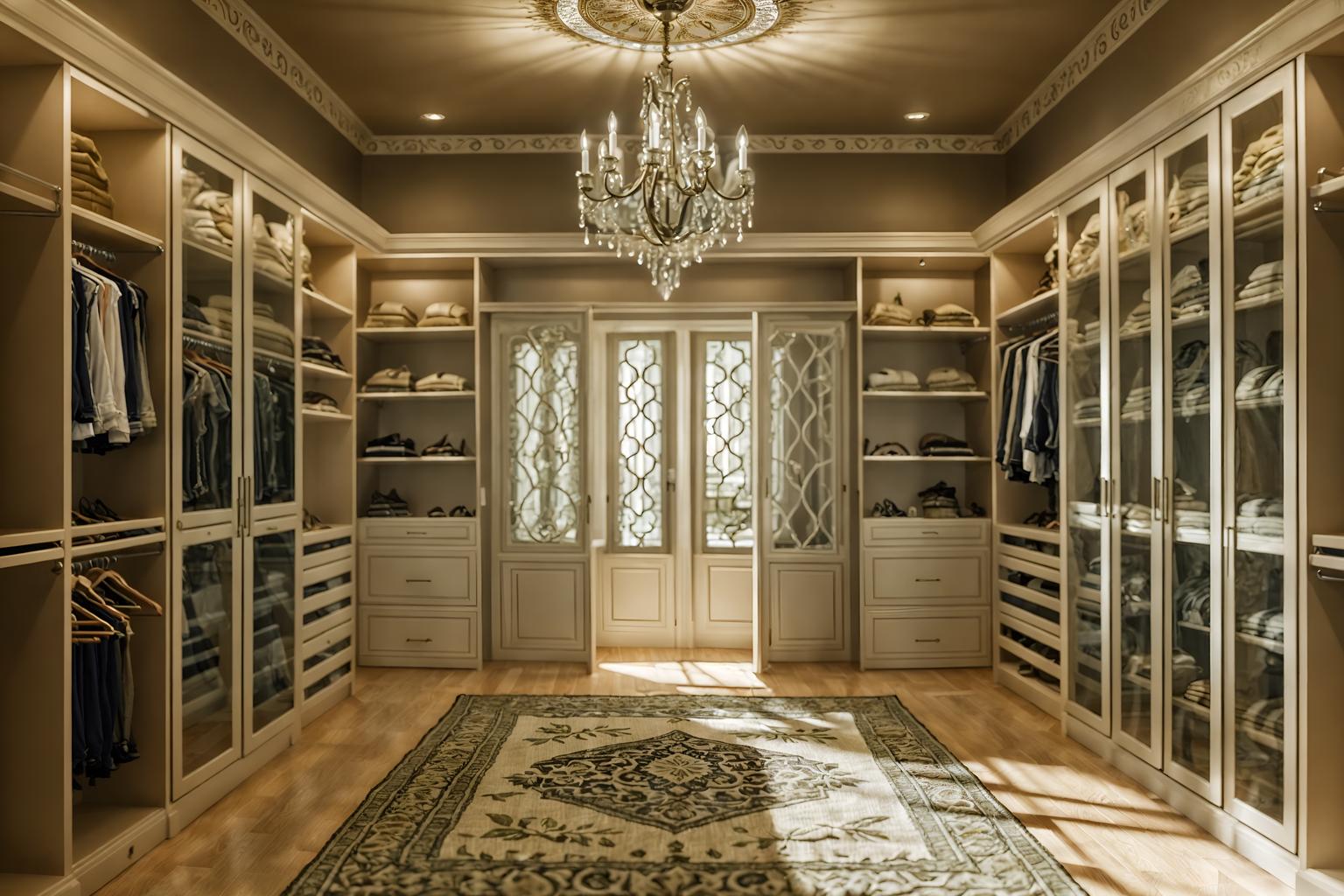 mediterranean-style (walk in closet interior) . . cinematic photo, highly detailed, cinematic lighting, ultra-detailed, ultrarealistic, photorealism, 8k. mediterranean interior design style. masterpiece, cinematic light, ultrarealistic+, photorealistic+, 8k, raw photo, realistic, sharp focus on eyes, (symmetrical eyes), (intact eyes), hyperrealistic, highest quality, best quality, , highly detailed, masterpiece, best quality, extremely detailed 8k wallpaper, masterpiece, best quality, ultra-detailed, best shadow, detailed background, detailed face, detailed eyes, high contrast, best illumination, detailed face, dulux, caustic, dynamic angle, detailed glow. dramatic lighting. highly detailed, insanely detailed hair, symmetrical, intricate details, professionally retouched, 8k high definition. strong bokeh. award winning photo.