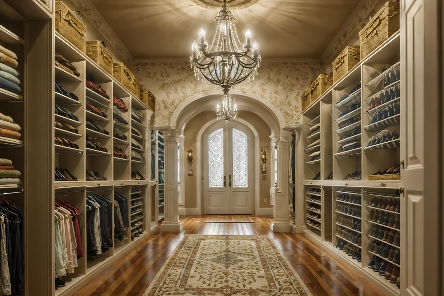 mediterranean-style (walk in closet interior) . . cinematic photo, highly detailed, cinematic lighting, ultra-detailed, ultrarealistic, photorealism, 8k. mediterranean interior design style. masterpiece, cinematic light, ultrarealistic+, photorealistic+, 8k, raw photo, realistic, sharp focus on eyes, (symmetrical eyes), (intact eyes), hyperrealistic, highest quality, best quality, , highly detailed, masterpiece, best quality, extremely detailed 8k wallpaper, masterpiece, best quality, ultra-detailed, best shadow, detailed background, detailed face, detailed eyes, high contrast, best illumination, detailed face, dulux, caustic, dynamic angle, detailed glow. dramatic lighting. highly detailed, insanely detailed hair, symmetrical, intricate details, professionally retouched, 8k high definition. strong bokeh. award winning photo.