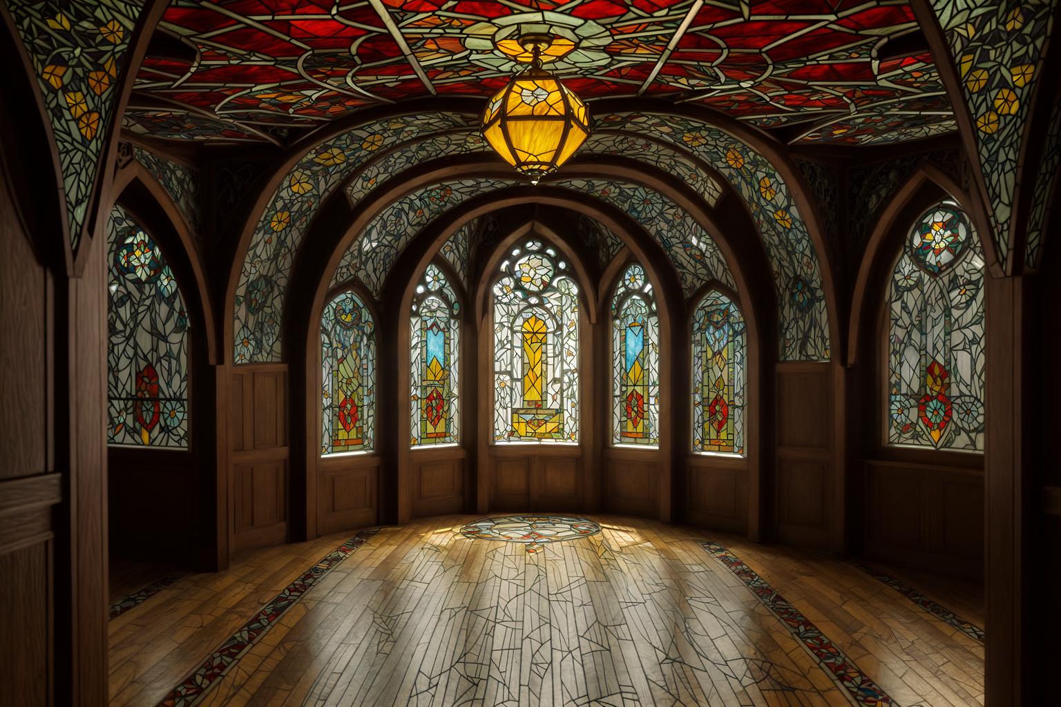 art nouveau-style (attic interior) . with stained glass and wallpaper patterns of stylized flowers and mosaics and arches and curved forms and stained glass and curving, plant-like embellishments and asymmetrical shapes and wallpaper pattners of spider webs. . cinematic photo, highly detailed, cinematic lighting, ultra-detailed, ultrarealistic, photorealism, 8k. art nouveau interior design style. masterpiece, cinematic light, ultrarealistic+, photorealistic+, 8k, raw photo, realistic, sharp focus on eyes, (symmetrical eyes), (intact eyes), hyperrealistic, highest quality, best quality, , highly detailed, masterpiece, best quality, extremely detailed 8k wallpaper, masterpiece, best quality, ultra-detailed, best shadow, detailed background, detailed face, detailed eyes, high contrast, best illumination, detailed face, dulux, caustic, dynamic angle, detailed glow. dramatic lighting. highly detailed, insanely detailed hair, symmetrical, intricate details, professionally retouched, 8k high definition. strong bokeh. award winning photo.