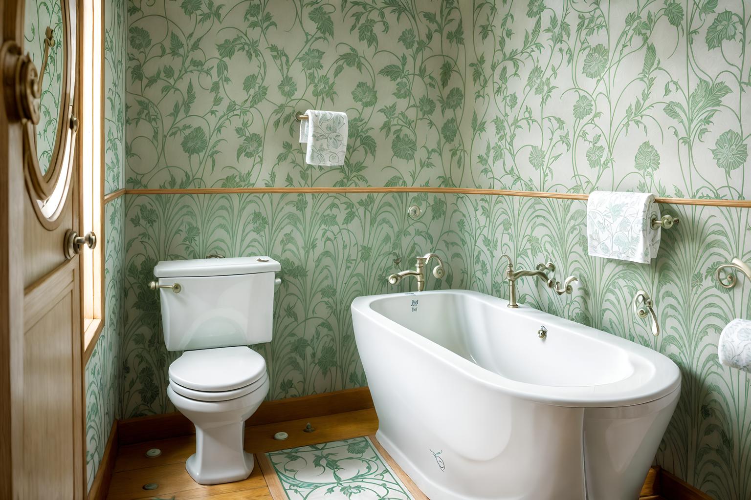 art nouveau-style (toilet interior) with sink with tap and toilet paper hanger and toilet with toilet seat up and sink with tap. . with asymmetrical shapes and ashy colors and curving, plant-like embellishments and wallpaper patterns of feathers and japanese motifs and stained glass and curved glass and wallpaper pattners of spider webs. . cinematic photo, highly detailed, cinematic lighting, ultra-detailed, ultrarealistic, photorealism, 8k. art nouveau interior design style. masterpiece, cinematic light, ultrarealistic+, photorealistic+, 8k, raw photo, realistic, sharp focus on eyes, (symmetrical eyes), (intact eyes), hyperrealistic, highest quality, best quality, , highly detailed, masterpiece, best quality, extremely detailed 8k wallpaper, masterpiece, best quality, ultra-detailed, best shadow, detailed background, detailed face, detailed eyes, high contrast, best illumination, detailed face, dulux, caustic, dynamic angle, detailed glow. dramatic lighting. highly detailed, insanely detailed hair, symmetrical, intricate details, professionally retouched, 8k high definition. strong bokeh. award winning photo.