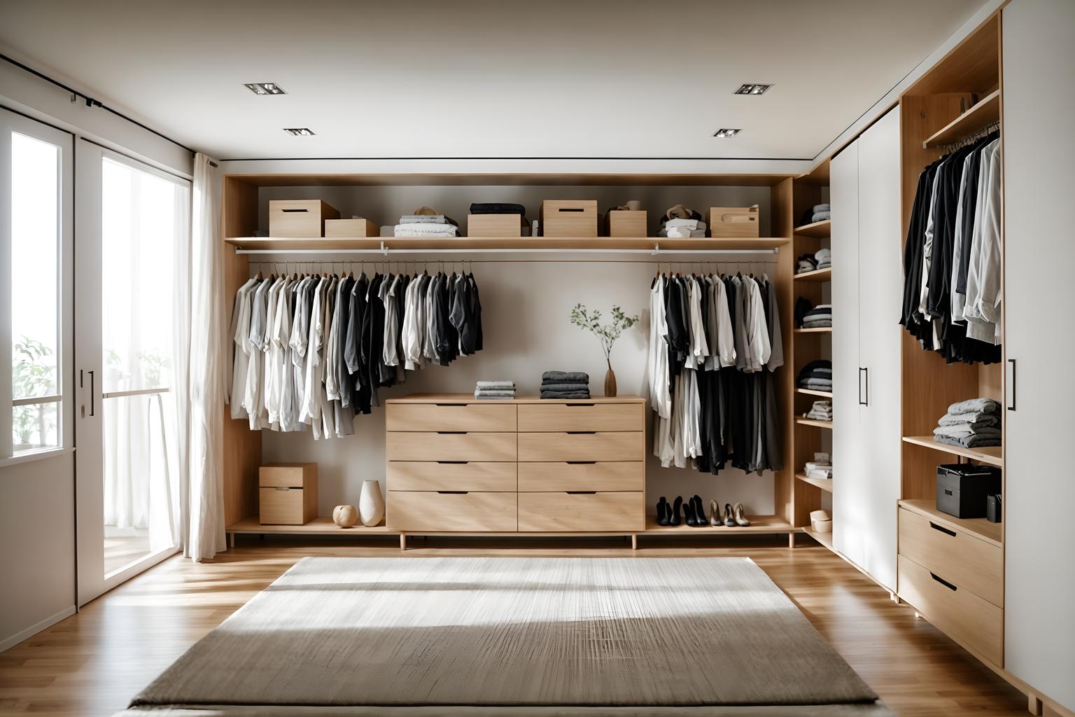 modern-style (walk in closet interior) . with open and natural lighting and natural materials and elements and simple, clean lines and simplistic furniture and neutral walls and textures and practicality and functionality and open and natural lighting. . cinematic photo, highly detailed, cinematic lighting, ultra-detailed, ultrarealistic, photorealism, 8k. modern interior design style. masterpiece, cinematic light, ultrarealistic+, photorealistic+, 8k, raw photo, realistic, sharp focus on eyes, (symmetrical eyes), (intact eyes), hyperrealistic, highest quality, best quality, , highly detailed, masterpiece, best quality, extremely detailed 8k wallpaper, masterpiece, best quality, ultra-detailed, best shadow, detailed background, detailed face, detailed eyes, high contrast, best illumination, detailed face, dulux, caustic, dynamic angle, detailed glow. dramatic lighting. highly detailed, insanely detailed hair, symmetrical, intricate details, professionally retouched, 8k high definition. strong bokeh. award winning photo.