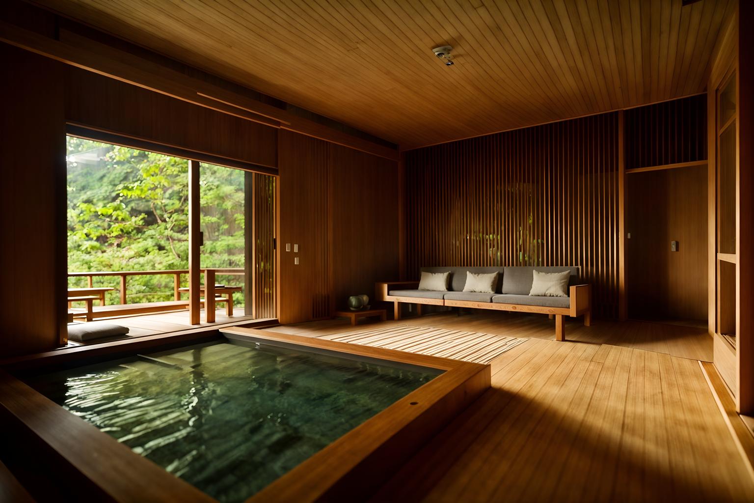 modern-style (onsen interior) . with natural materials and elements and open and natural lighting and neutral walls and textures and practicality and functionality and simple, clean lines and simplistic furniture and natural materials and elements. . cinematic photo, highly detailed, cinematic lighting, ultra-detailed, ultrarealistic, photorealism, 8k. modern interior design style. masterpiece, cinematic light, ultrarealistic+, photorealistic+, 8k, raw photo, realistic, sharp focus on eyes, (symmetrical eyes), (intact eyes), hyperrealistic, highest quality, best quality, , highly detailed, masterpiece, best quality, extremely detailed 8k wallpaper, masterpiece, best quality, ultra-detailed, best shadow, detailed background, detailed face, detailed eyes, high contrast, best illumination, detailed face, dulux, caustic, dynamic angle, detailed glow. dramatic lighting. highly detailed, insanely detailed hair, symmetrical, intricate details, professionally retouched, 8k high definition. strong bokeh. award winning photo.