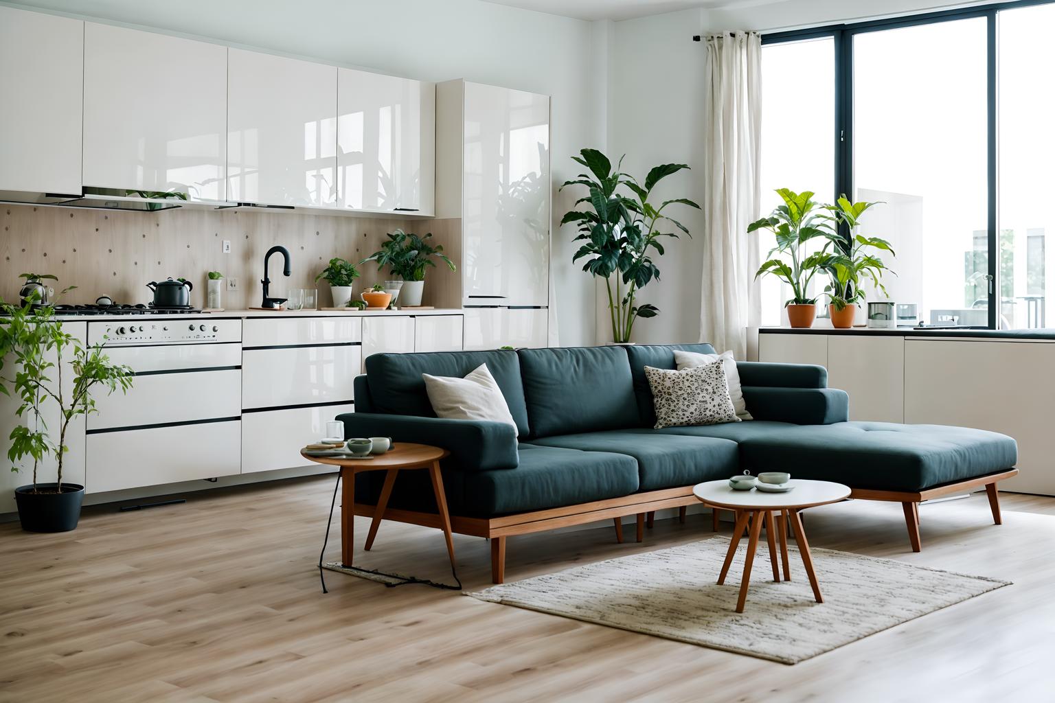 modern-style (kitchen living combo interior) with sofa and refrigerator and televisions and plant and plant and furniture and coffee tables and stove. . with simple, clean lines and simplistic furniture and natural materials and elements and open and natural lighting and practicality and functionality and neutral walls and textures and simple, clean lines and simplistic furniture. . cinematic photo, highly detailed, cinematic lighting, ultra-detailed, ultrarealistic, photorealism, 8k. modern interior design style. masterpiece, cinematic light, ultrarealistic+, photorealistic+, 8k, raw photo, realistic, sharp focus on eyes, (symmetrical eyes), (intact eyes), hyperrealistic, highest quality, best quality, , highly detailed, masterpiece, best quality, extremely detailed 8k wallpaper, masterpiece, best quality, ultra-detailed, best shadow, detailed background, detailed face, detailed eyes, high contrast, best illumination, detailed face, dulux, caustic, dynamic angle, detailed glow. dramatic lighting. highly detailed, insanely detailed hair, symmetrical, intricate details, professionally retouched, 8k high definition. strong bokeh. award winning photo.