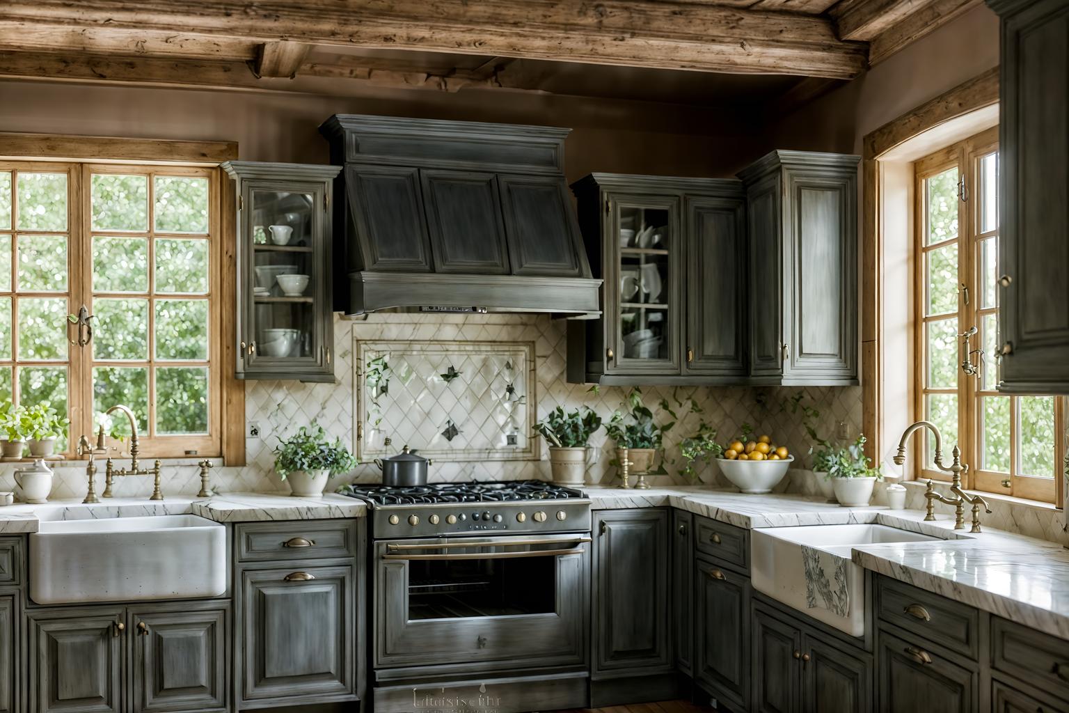 french country-style (kitchen interior) with sink and stove and plant and kitchen cabinets and worktops and refrigerator and sink. . with . . cinematic photo, highly detailed, cinematic lighting, ultra-detailed, ultrarealistic, photorealism, 8k. french country interior design style. masterpiece, cinematic light, ultrarealistic+, photorealistic+, 8k, raw photo, realistic, sharp focus on eyes, (symmetrical eyes), (intact eyes), hyperrealistic, highest quality, best quality, , highly detailed, masterpiece, best quality, extremely detailed 8k wallpaper, masterpiece, best quality, ultra-detailed, best shadow, detailed background, detailed face, detailed eyes, high contrast, best illumination, detailed face, dulux, caustic, dynamic angle, detailed glow. dramatic lighting. highly detailed, insanely detailed hair, symmetrical, intricate details, professionally retouched, 8k high definition. strong bokeh. award winning photo.