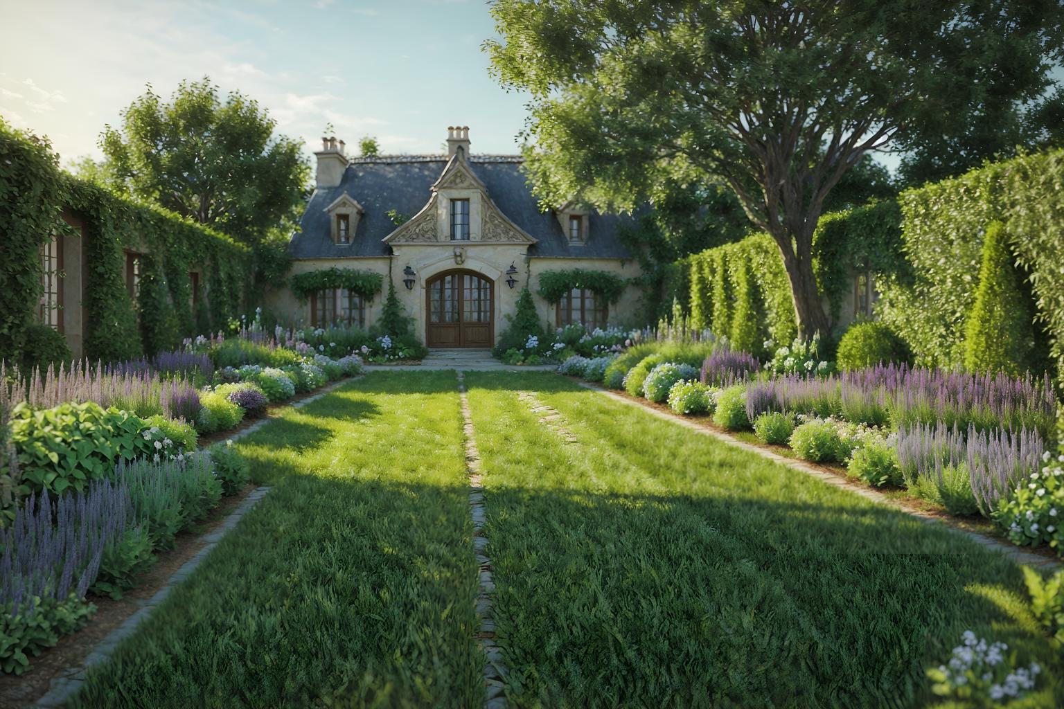 french country-style designed (outdoor garden ) with grass and garden tree and garden plants and grass. . with . . cinematic photo, highly detailed, cinematic lighting, ultra-detailed, ultrarealistic, photorealism, 8k. french country design style. masterpiece, cinematic light, ultrarealistic+, photorealistic+, 8k, raw photo, realistic, sharp focus on eyes, (symmetrical eyes), (intact eyes), hyperrealistic, highest quality, best quality, , highly detailed, masterpiece, best quality, extremely detailed 8k wallpaper, masterpiece, best quality, ultra-detailed, best shadow, detailed background, detailed face, detailed eyes, high contrast, best illumination, detailed face, dulux, caustic, dynamic angle, detailed glow. dramatic lighting. highly detailed, insanely detailed hair, symmetrical, intricate details, professionally retouched, 8k high definition. strong bokeh. award winning photo.