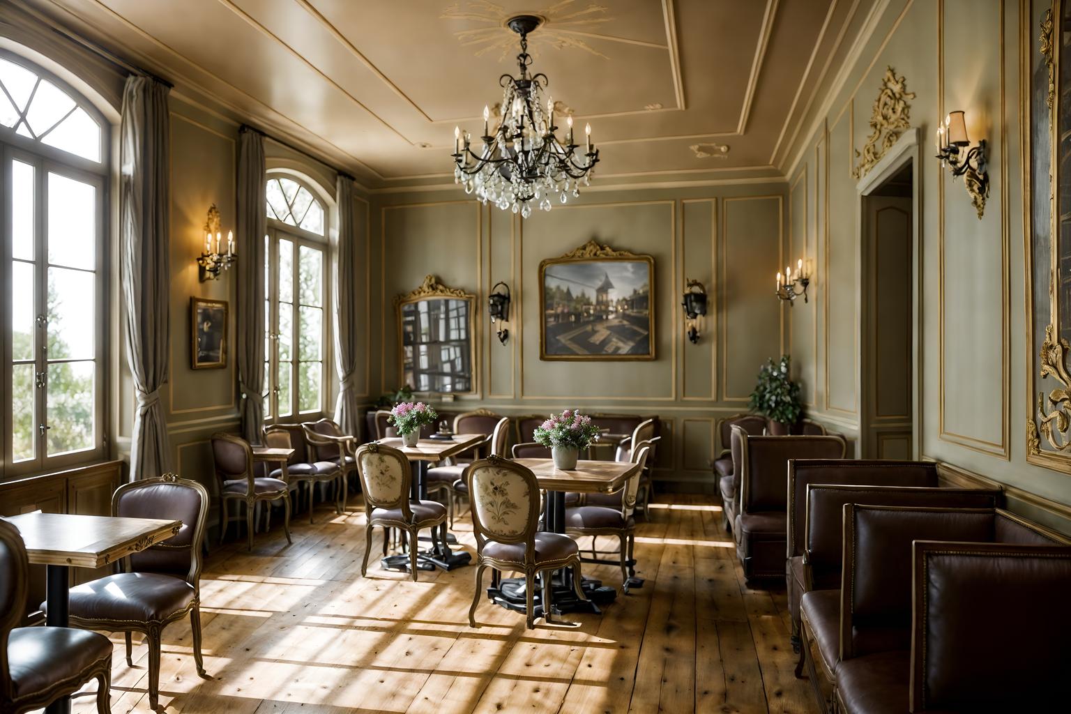 french country-style (coffee shop interior) . with . . cinematic photo, highly detailed, cinematic lighting, ultra-detailed, ultrarealistic, photorealism, 8k. french country interior design style. masterpiece, cinematic light, ultrarealistic+, photorealistic+, 8k, raw photo, realistic, sharp focus on eyes, (symmetrical eyes), (intact eyes), hyperrealistic, highest quality, best quality, , highly detailed, masterpiece, best quality, extremely detailed 8k wallpaper, masterpiece, best quality, ultra-detailed, best shadow, detailed background, detailed face, detailed eyes, high contrast, best illumination, detailed face, dulux, caustic, dynamic angle, detailed glow. dramatic lighting. highly detailed, insanely detailed hair, symmetrical, intricate details, professionally retouched, 8k high definition. strong bokeh. award winning photo.