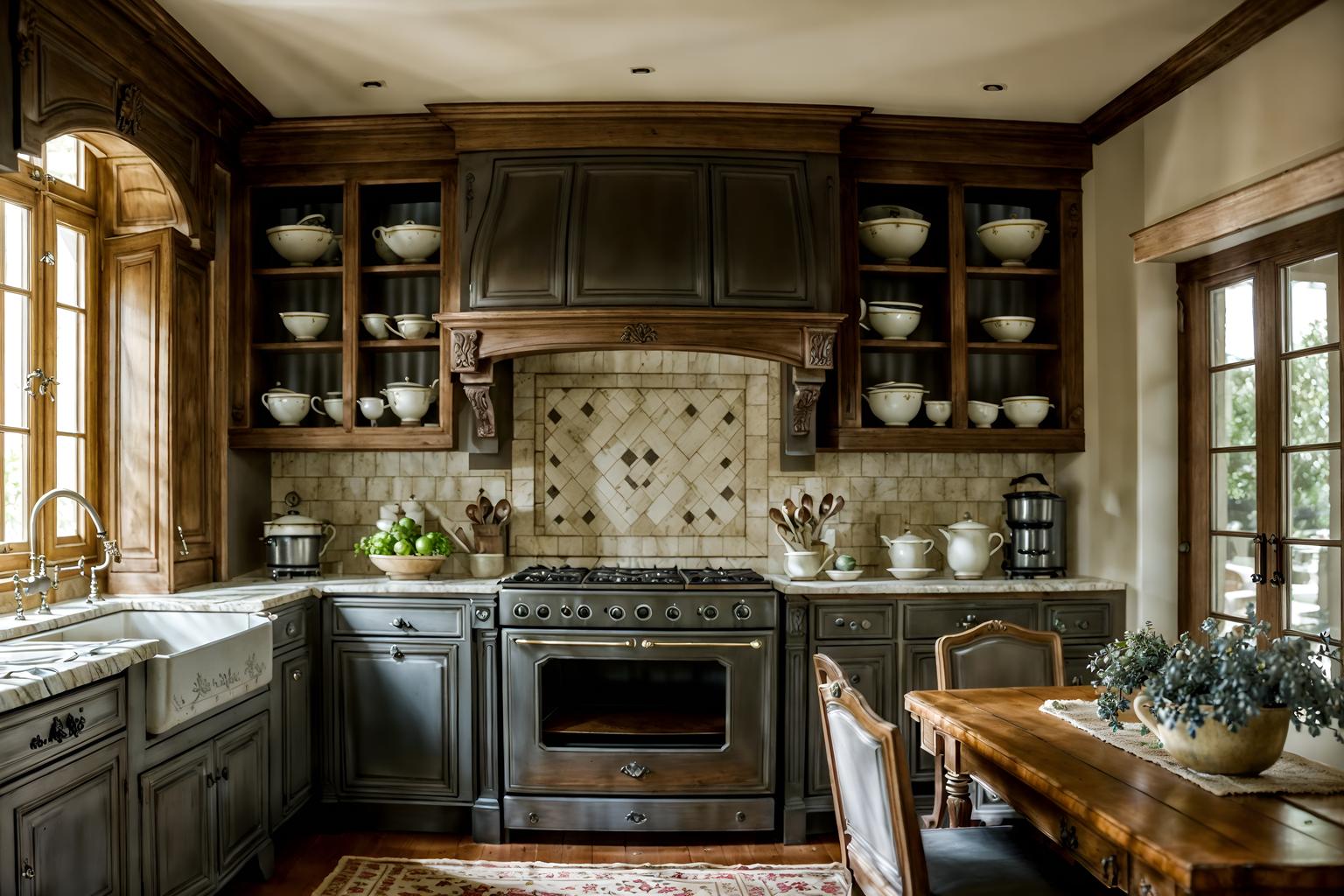 french country-style (kitchen living combo interior) with stove and sink and worktops and refrigerator and electric lamps and bookshelves and plant and sofa. . with . . cinematic photo, highly detailed, cinematic lighting, ultra-detailed, ultrarealistic, photorealism, 8k. french country interior design style. masterpiece, cinematic light, ultrarealistic+, photorealistic+, 8k, raw photo, realistic, sharp focus on eyes, (symmetrical eyes), (intact eyes), hyperrealistic, highest quality, best quality, , highly detailed, masterpiece, best quality, extremely detailed 8k wallpaper, masterpiece, best quality, ultra-detailed, best shadow, detailed background, detailed face, detailed eyes, high contrast, best illumination, detailed face, dulux, caustic, dynamic angle, detailed glow. dramatic lighting. highly detailed, insanely detailed hair, symmetrical, intricate details, professionally retouched, 8k high definition. strong bokeh. award winning photo.