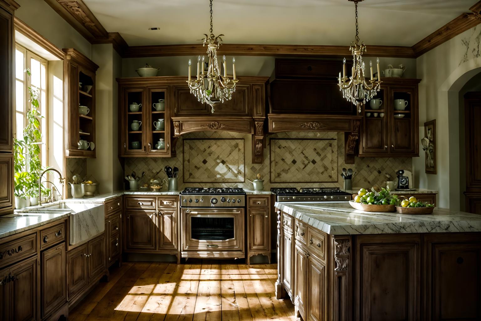 french country-style (kitchen living combo interior) with stove and sink and worktops and refrigerator and electric lamps and bookshelves and plant and sofa. . with . . cinematic photo, highly detailed, cinematic lighting, ultra-detailed, ultrarealistic, photorealism, 8k. french country interior design style. masterpiece, cinematic light, ultrarealistic+, photorealistic+, 8k, raw photo, realistic, sharp focus on eyes, (symmetrical eyes), (intact eyes), hyperrealistic, highest quality, best quality, , highly detailed, masterpiece, best quality, extremely detailed 8k wallpaper, masterpiece, best quality, ultra-detailed, best shadow, detailed background, detailed face, detailed eyes, high contrast, best illumination, detailed face, dulux, caustic, dynamic angle, detailed glow. dramatic lighting. highly detailed, insanely detailed hair, symmetrical, intricate details, professionally retouched, 8k high definition. strong bokeh. award winning photo.