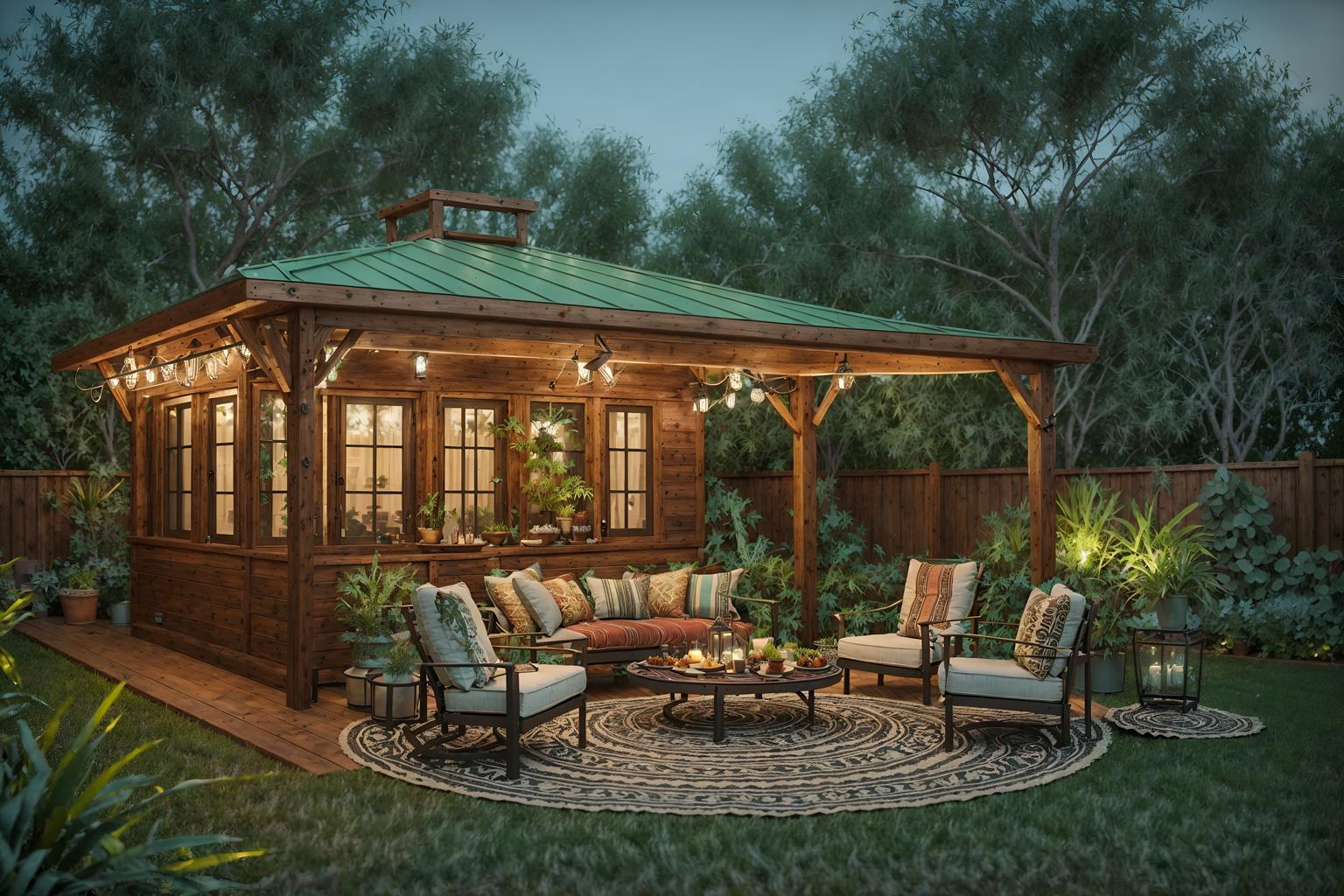 boho-chic-style designed (outdoor patio ) with barbeque or grill and deck with deck chairs and grass and plant and patio couch with pillows and barbeque or grill. . . cinematic photo, highly detailed, cinematic lighting, ultra-detailed, ultrarealistic, photorealism, 8k. boho-chic design style. masterpiece, cinematic light, ultrarealistic+, photorealistic+, 8k, raw photo, realistic, sharp focus on eyes, (symmetrical eyes), (intact eyes), hyperrealistic, highest quality, best quality, , highly detailed, masterpiece, best quality, extremely detailed 8k wallpaper, masterpiece, best quality, ultra-detailed, best shadow, detailed background, detailed face, detailed eyes, high contrast, best illumination, detailed face, dulux, caustic, dynamic angle, detailed glow. dramatic lighting. highly detailed, insanely detailed hair, symmetrical, intricate details, professionally retouched, 8k high definition. strong bokeh. award winning photo.