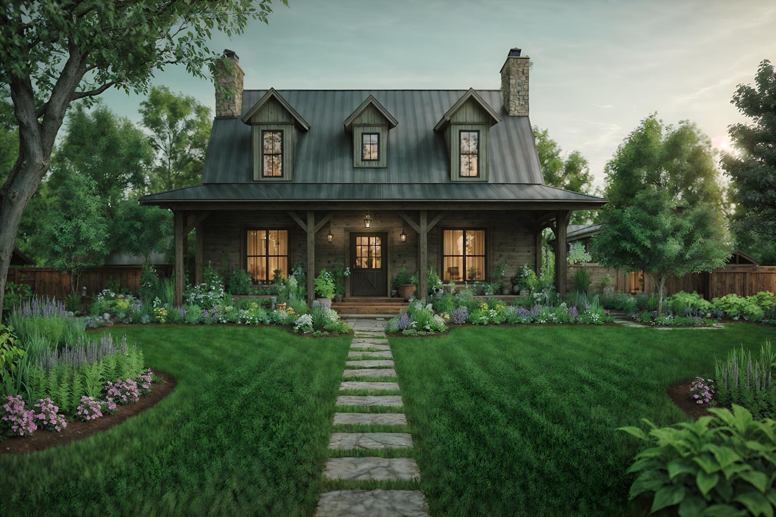 farmhouse-style designed (outdoor garden ) with garden tree and garden plants and grass and garden tree. . with . . cinematic photo, highly detailed, cinematic lighting, ultra-detailed, ultrarealistic, photorealism, 8k. farmhouse design style. masterpiece, cinematic light, ultrarealistic+, photorealistic+, 8k, raw photo, realistic, sharp focus on eyes, (symmetrical eyes), (intact eyes), hyperrealistic, highest quality, best quality, , highly detailed, masterpiece, best quality, extremely detailed 8k wallpaper, masterpiece, best quality, ultra-detailed, best shadow, detailed background, detailed face, detailed eyes, high contrast, best illumination, detailed face, dulux, caustic, dynamic angle, detailed glow. dramatic lighting. highly detailed, insanely detailed hair, symmetrical, intricate details, professionally retouched, 8k high definition. strong bokeh. award winning photo.