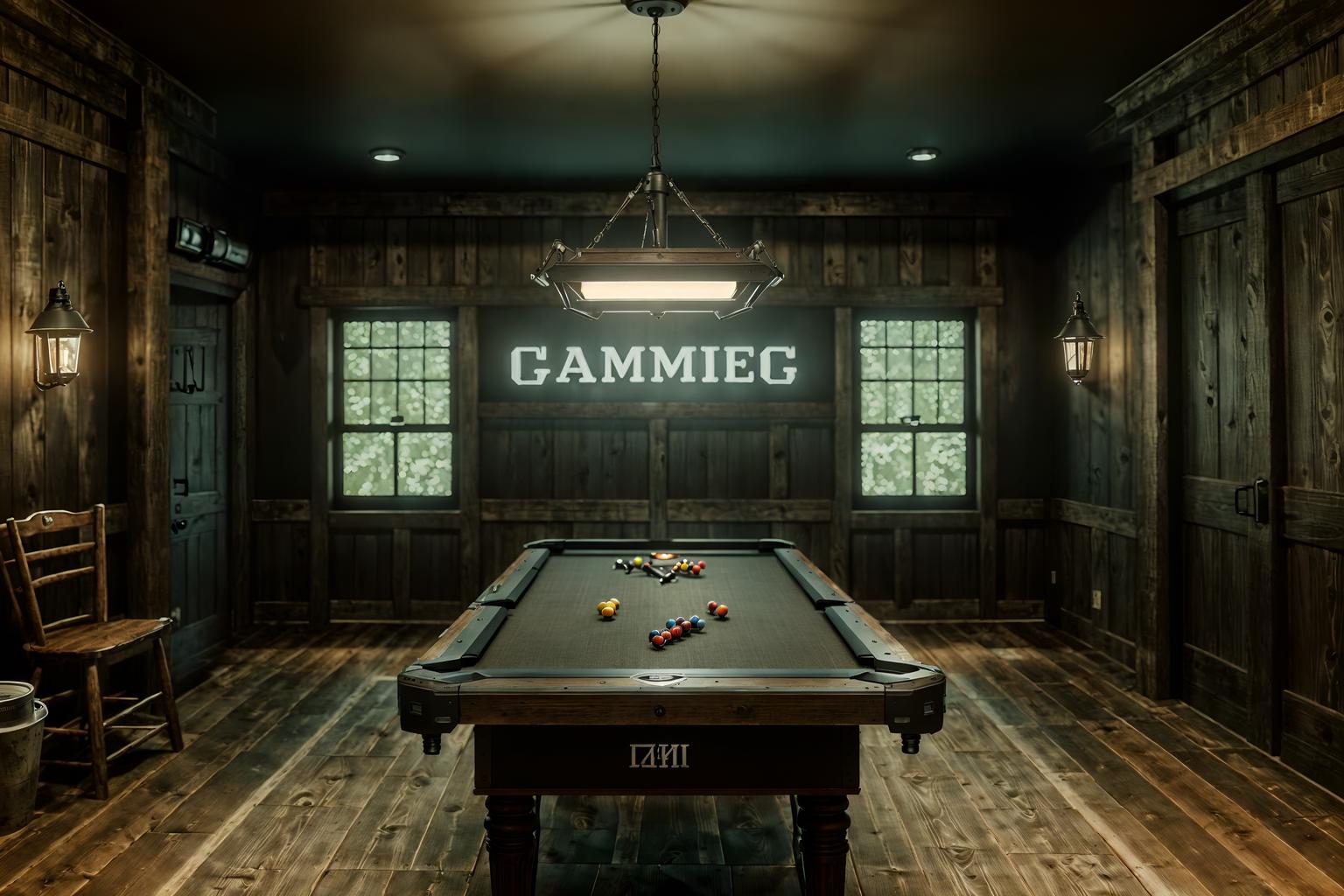 farmhouse-style (gaming room interior) . with . . cinematic photo, highly detailed, cinematic lighting, ultra-detailed, ultrarealistic, photorealism, 8k. farmhouse interior design style. masterpiece, cinematic light, ultrarealistic+, photorealistic+, 8k, raw photo, realistic, sharp focus on eyes, (symmetrical eyes), (intact eyes), hyperrealistic, highest quality, best quality, , highly detailed, masterpiece, best quality, extremely detailed 8k wallpaper, masterpiece, best quality, ultra-detailed, best shadow, detailed background, detailed face, detailed eyes, high contrast, best illumination, detailed face, dulux, caustic, dynamic angle, detailed glow. dramatic lighting. highly detailed, insanely detailed hair, symmetrical, intricate details, professionally retouched, 8k high definition. strong bokeh. award winning photo.