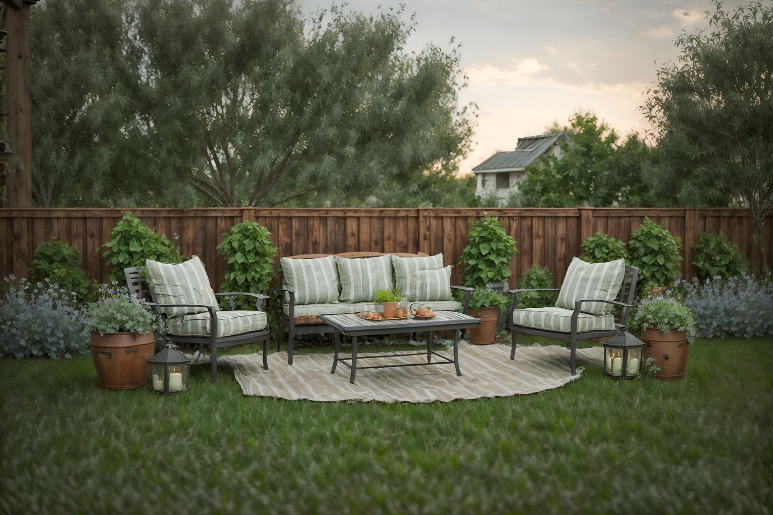 shabby chic-style designed (outdoor patio ) with grass and barbeque or grill and deck with deck chairs and plant and patio couch with pillows and grass. . . cinematic photo, highly detailed, cinematic lighting, ultra-detailed, ultrarealistic, photorealism, 8k. shabby chic design style. masterpiece, cinematic light, ultrarealistic+, photorealistic+, 8k, raw photo, realistic, sharp focus on eyes, (symmetrical eyes), (intact eyes), hyperrealistic, highest quality, best quality, , highly detailed, masterpiece, best quality, extremely detailed 8k wallpaper, masterpiece, best quality, ultra-detailed, best shadow, detailed background, detailed face, detailed eyes, high contrast, best illumination, detailed face, dulux, caustic, dynamic angle, detailed glow. dramatic lighting. highly detailed, insanely detailed hair, symmetrical, intricate details, professionally retouched, 8k high definition. strong bokeh. award winning photo.