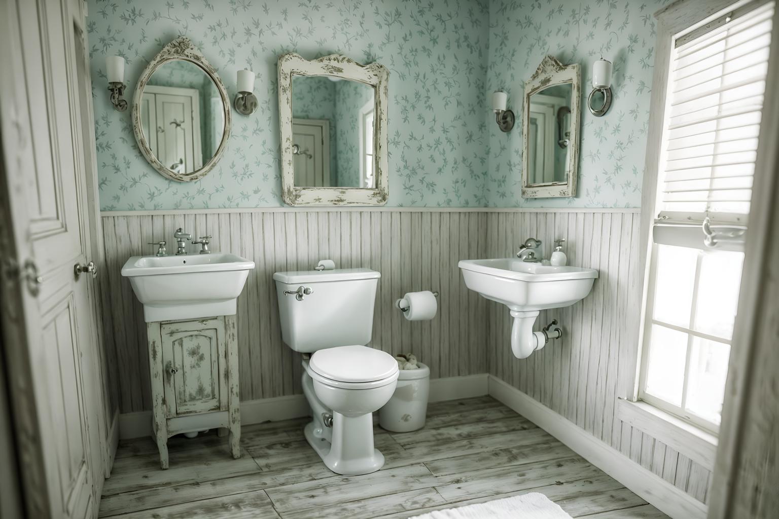 shabby chic-style (toilet interior) with toilet with toilet seat up and toilet paper hanger and sink with tap and toilet with toilet seat up. . . cinematic photo, highly detailed, cinematic lighting, ultra-detailed, ultrarealistic, photorealism, 8k. shabby chic interior design style. masterpiece, cinematic light, ultrarealistic+, photorealistic+, 8k, raw photo, realistic, sharp focus on eyes, (symmetrical eyes), (intact eyes), hyperrealistic, highest quality, best quality, , highly detailed, masterpiece, best quality, extremely detailed 8k wallpaper, masterpiece, best quality, ultra-detailed, best shadow, detailed background, detailed face, detailed eyes, high contrast, best illumination, detailed face, dulux, caustic, dynamic angle, detailed glow. dramatic lighting. highly detailed, insanely detailed hair, symmetrical, intricate details, professionally retouched, 8k high definition. strong bokeh. award winning photo.