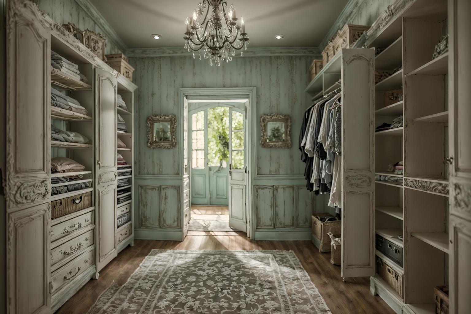 shabby chic-style (walk in closet interior) . . cinematic photo, highly detailed, cinematic lighting, ultra-detailed, ultrarealistic, photorealism, 8k. shabby chic interior design style. masterpiece, cinematic light, ultrarealistic+, photorealistic+, 8k, raw photo, realistic, sharp focus on eyes, (symmetrical eyes), (intact eyes), hyperrealistic, highest quality, best quality, , highly detailed, masterpiece, best quality, extremely detailed 8k wallpaper, masterpiece, best quality, ultra-detailed, best shadow, detailed background, detailed face, detailed eyes, high contrast, best illumination, detailed face, dulux, caustic, dynamic angle, detailed glow. dramatic lighting. highly detailed, insanely detailed hair, symmetrical, intricate details, professionally retouched, 8k high definition. strong bokeh. award winning photo.