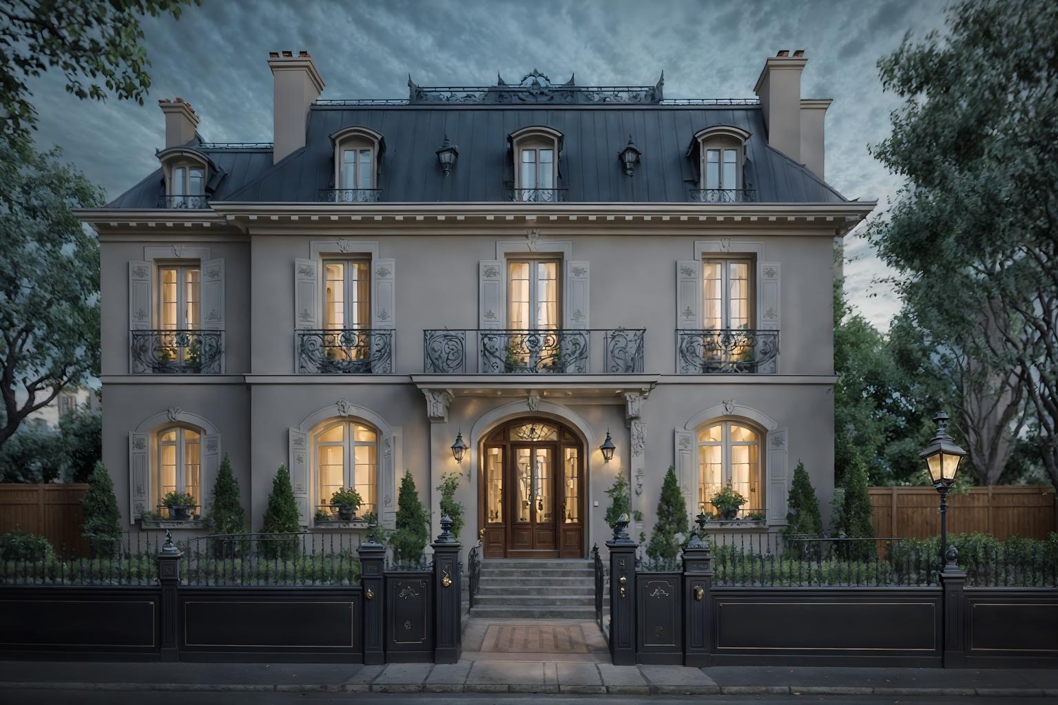 parisian-style exterior designed (house exterior exterior) . . cinematic photo, highly detailed, cinematic lighting, ultra-detailed, ultrarealistic, photorealism, 8k. parisian exterior design style. masterpiece, cinematic light, ultrarealistic+, photorealistic+, 8k, raw photo, realistic, sharp focus on eyes, (symmetrical eyes), (intact eyes), hyperrealistic, highest quality, best quality, , highly detailed, masterpiece, best quality, extremely detailed 8k wallpaper, masterpiece, best quality, ultra-detailed, best shadow, detailed background, detailed face, detailed eyes, high contrast, best illumination, detailed face, dulux, caustic, dynamic angle, detailed glow. dramatic lighting. highly detailed, insanely detailed hair, symmetrical, intricate details, professionally retouched, 8k high definition. strong bokeh. award winning photo.